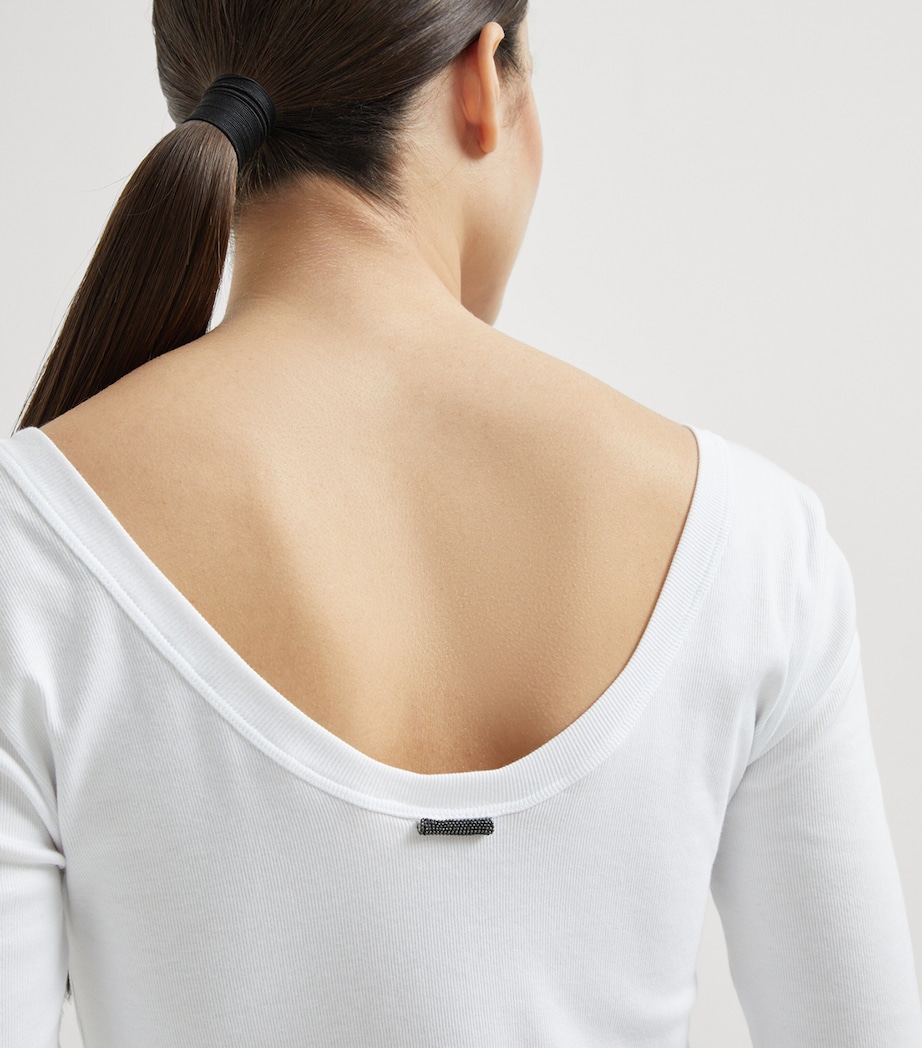 Stretch-Cotton Ribbed T-Shirt C159 Image 6