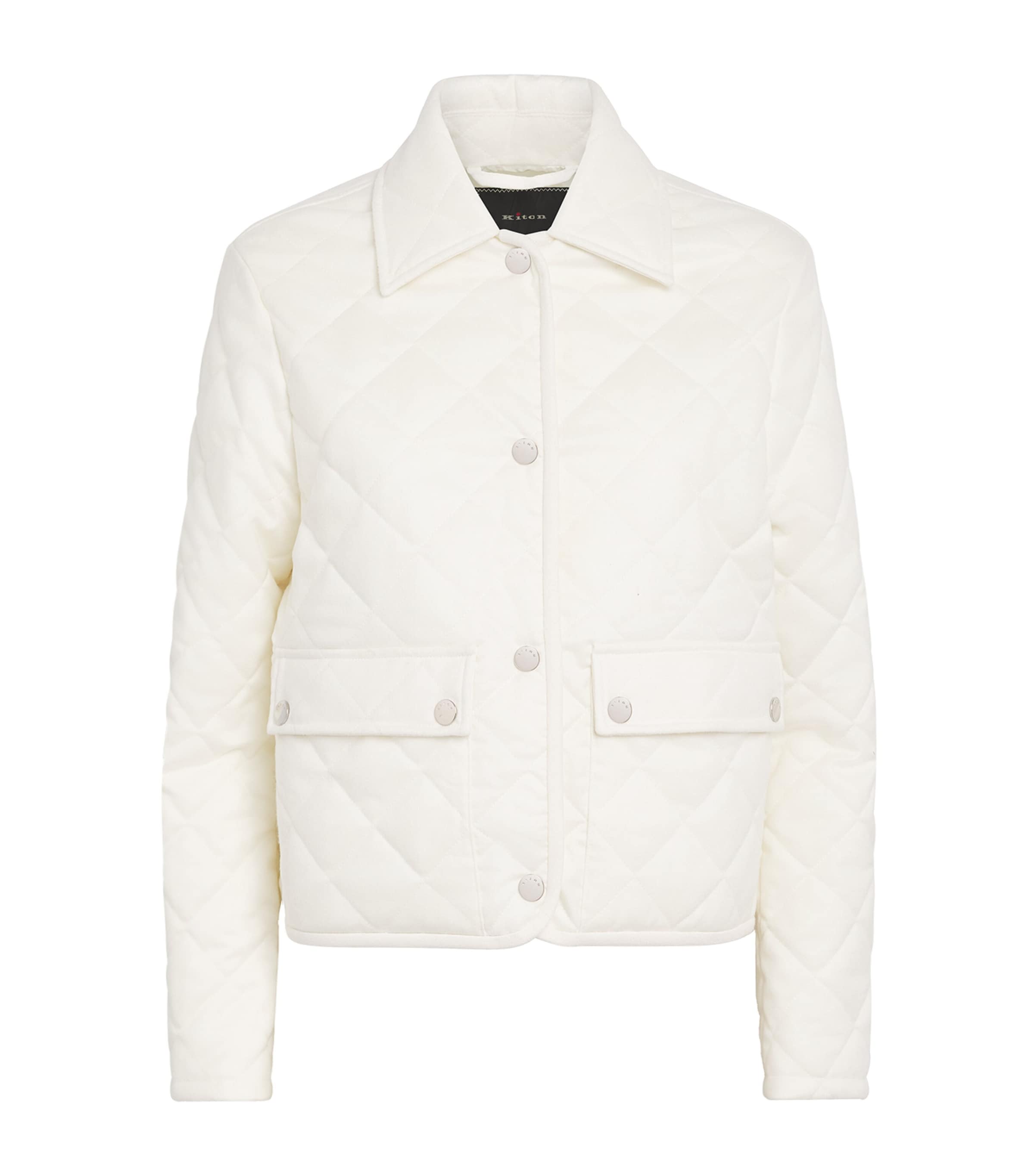 Cashmere Quilted Down Jacket WHITE Image 1