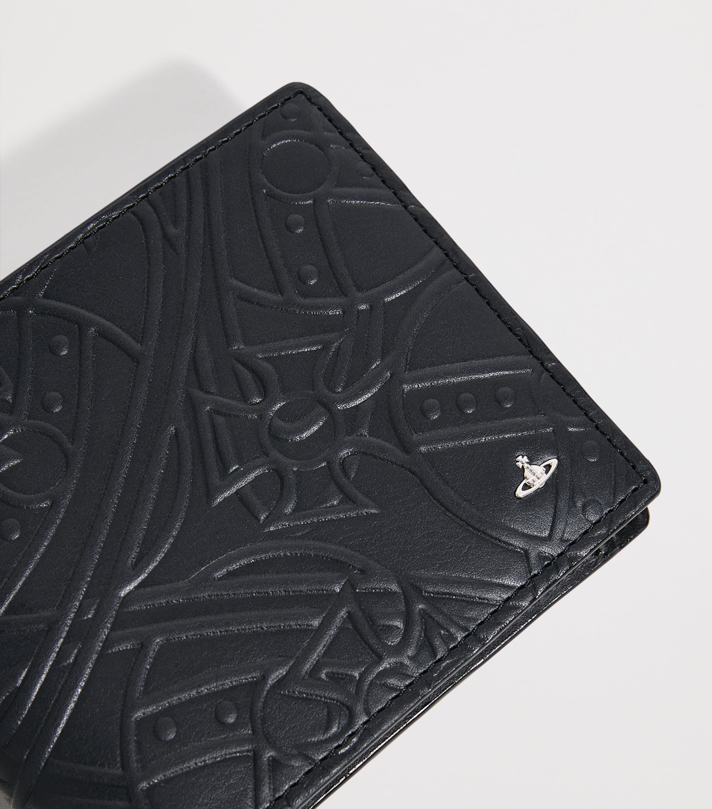 Vivienne Westwood Black Leather Orb Embossed Wallet | Harrods US