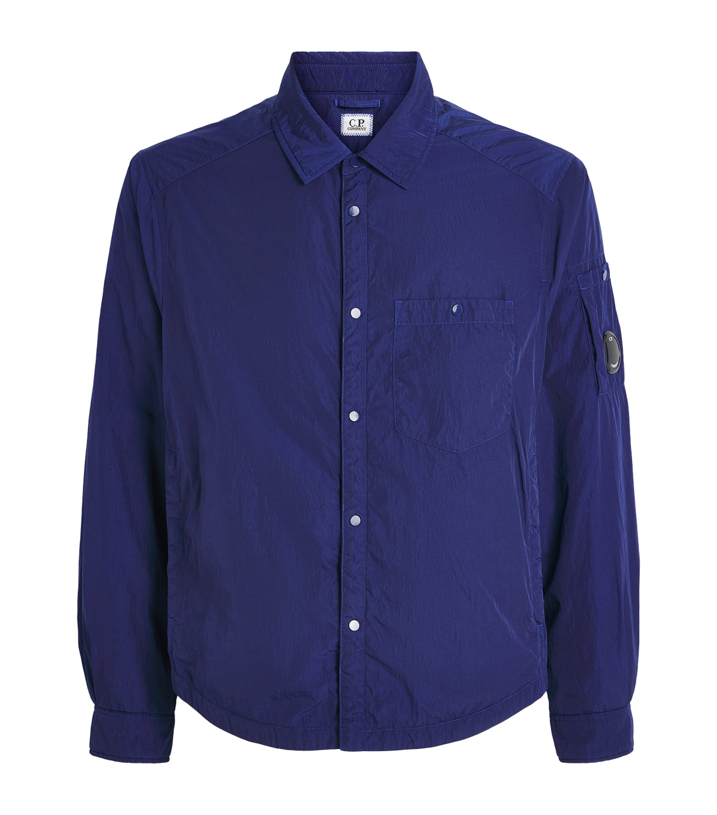C.P. Company Mens Goggle-Pocket Long-Sleeve Shirt Blueprint Image 1