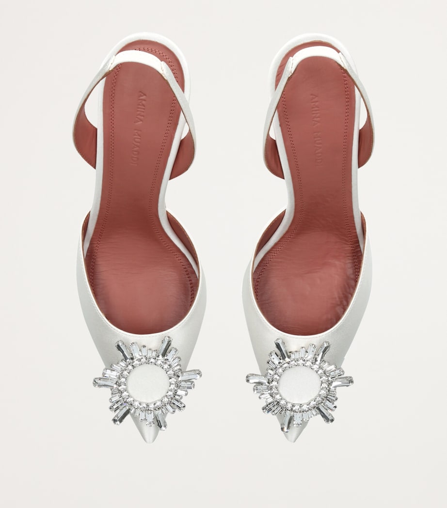 Satin Begum Slingback Pumps 70 WHITE Image 4