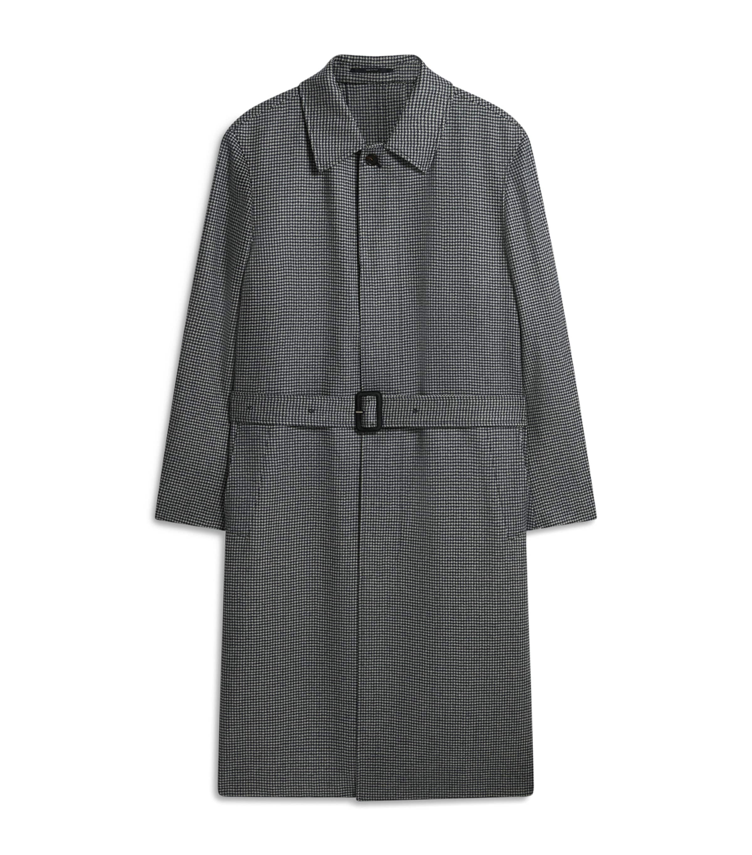 Dunhill Cashmere Belted Balmacaan Overcoat In Blue