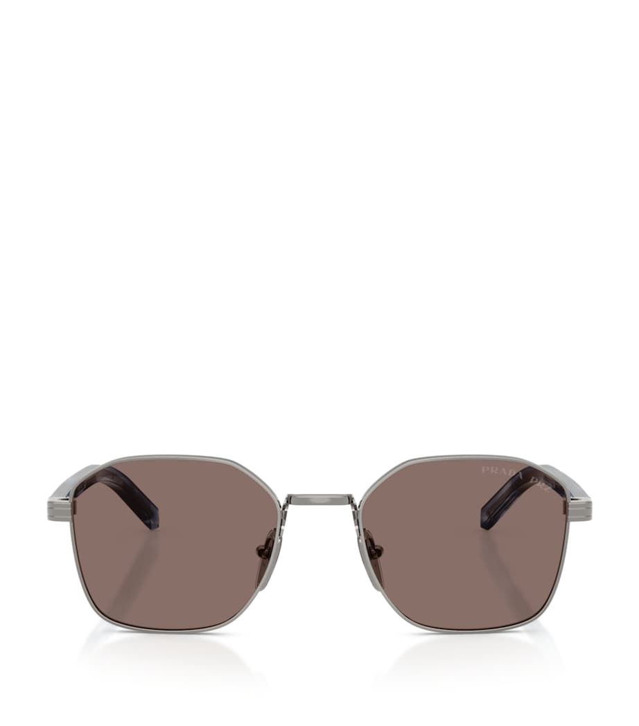 Prada Metal Geometric Sunglasses Grey Image 1