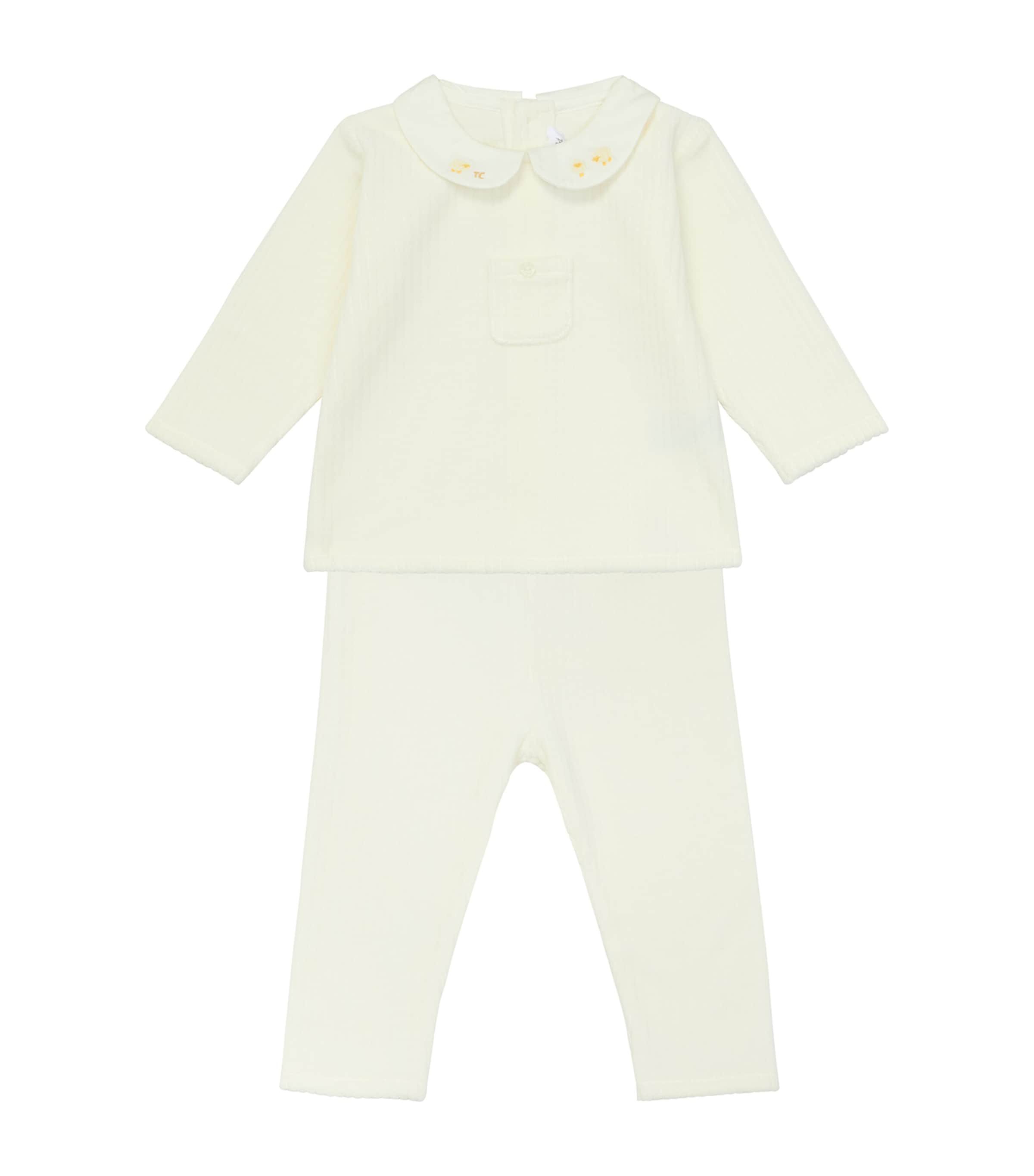 Tartine Et Chocolat Cotton-blend 2-piece Knitwear Set In White