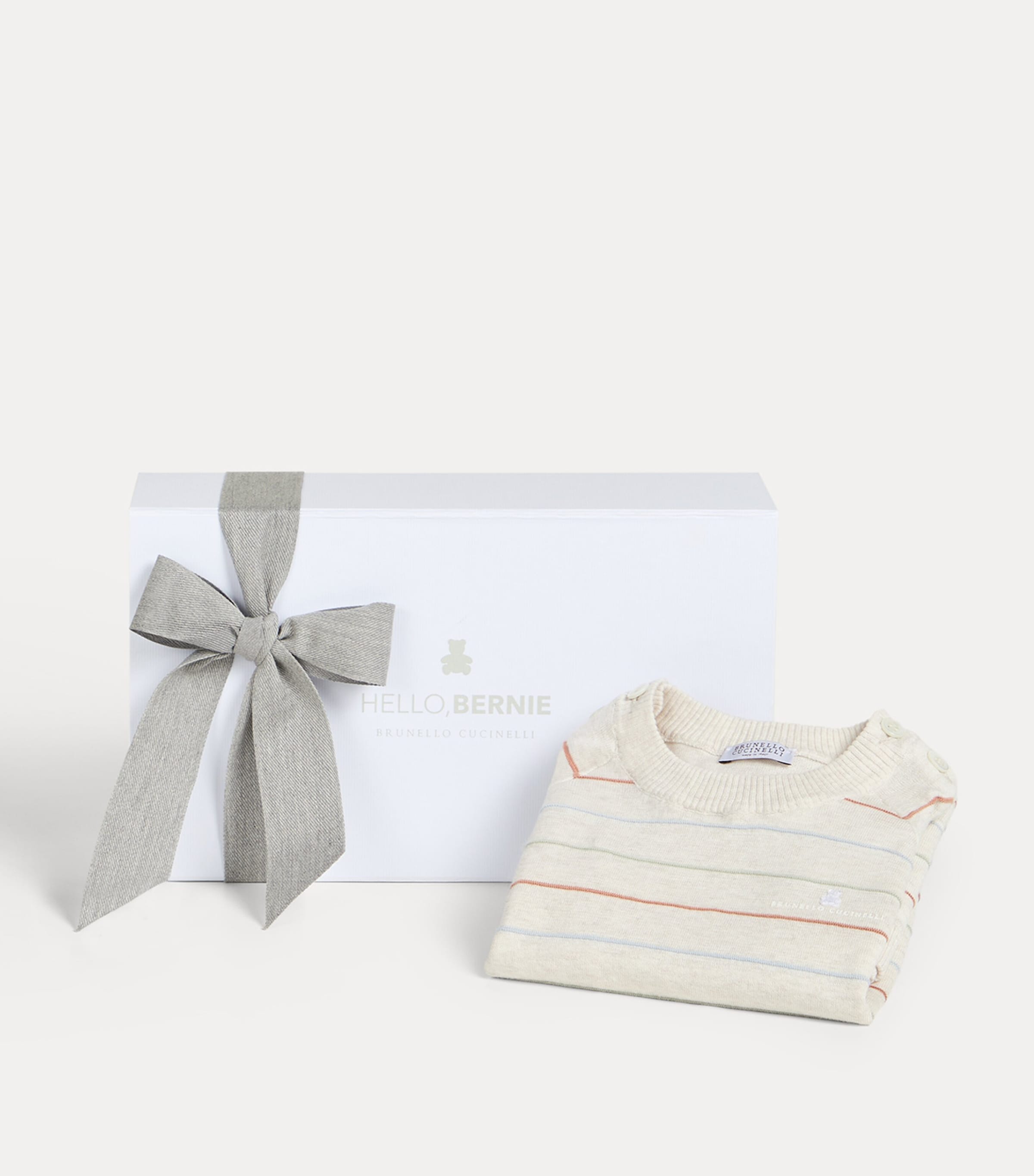 Brunello Cucinelli Kids Stripe Playsuit (3-18 Months) Image 2
