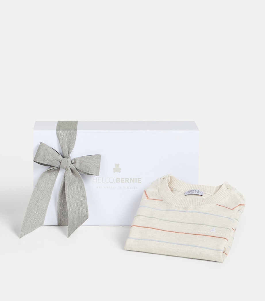 Brunello Cucinelli Kids Stripe Playsuit (3-18 Months) Image 2