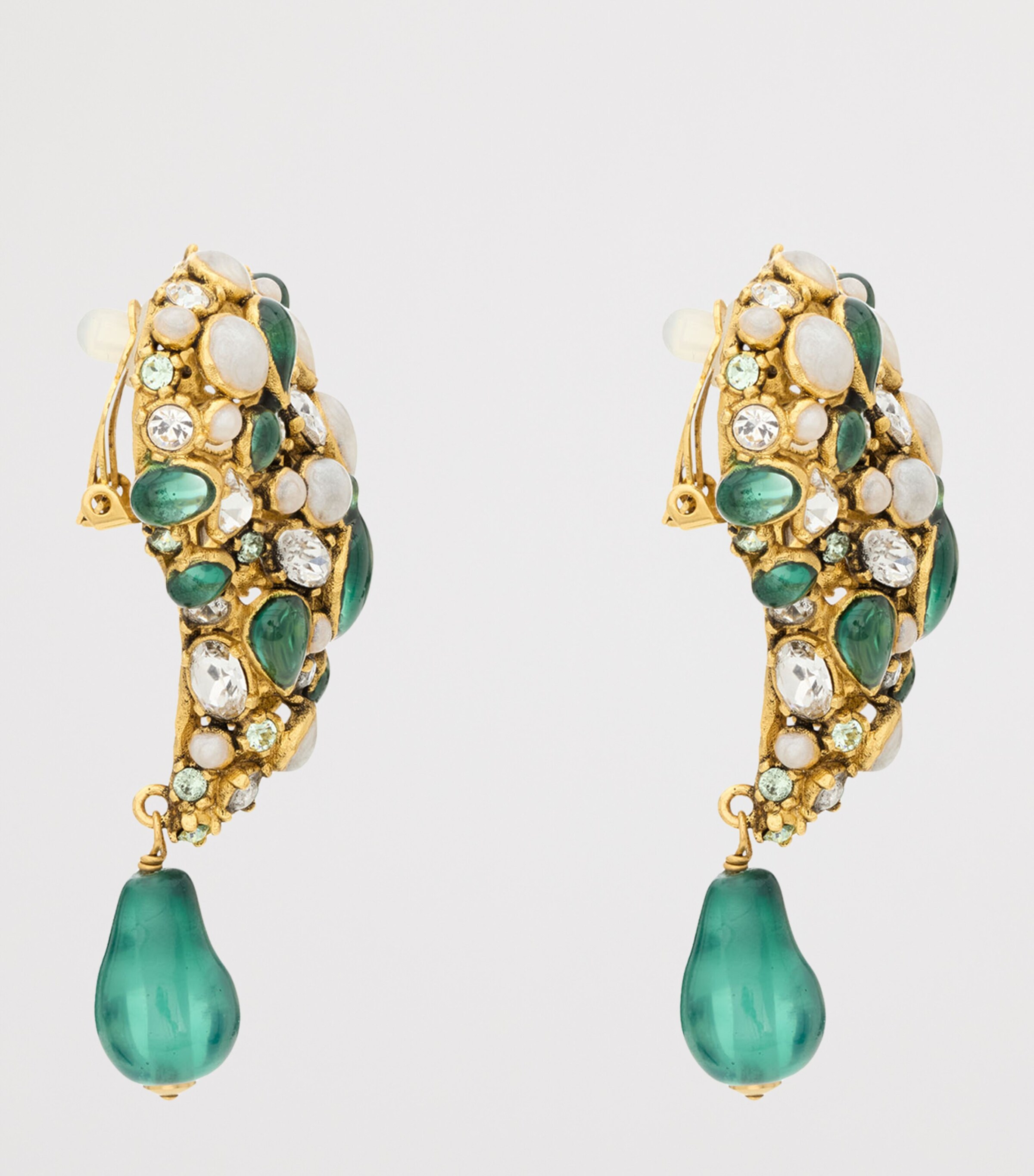 Saint Laurent Crystal Heart Earrings Image 3