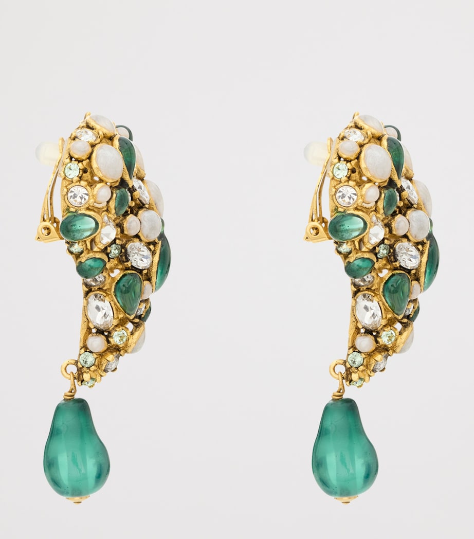 Saint Laurent Crystal Heart Earrings Image 3