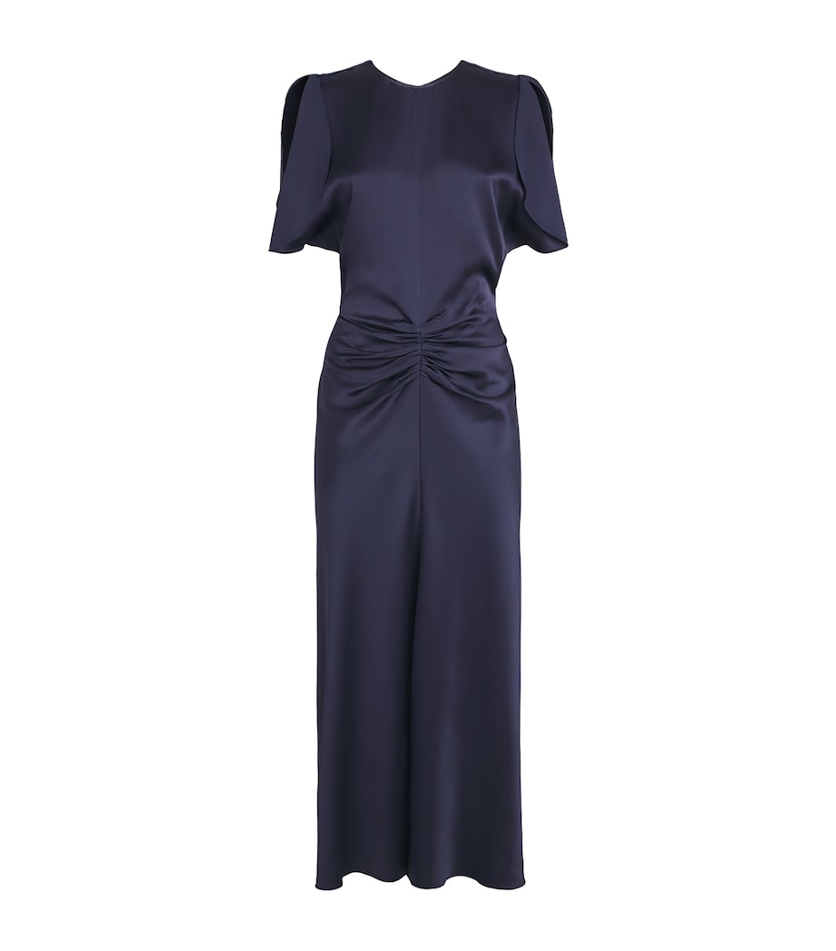 Victoria Beckham Womens Satin Bela Midi Dress Midnight Image 1