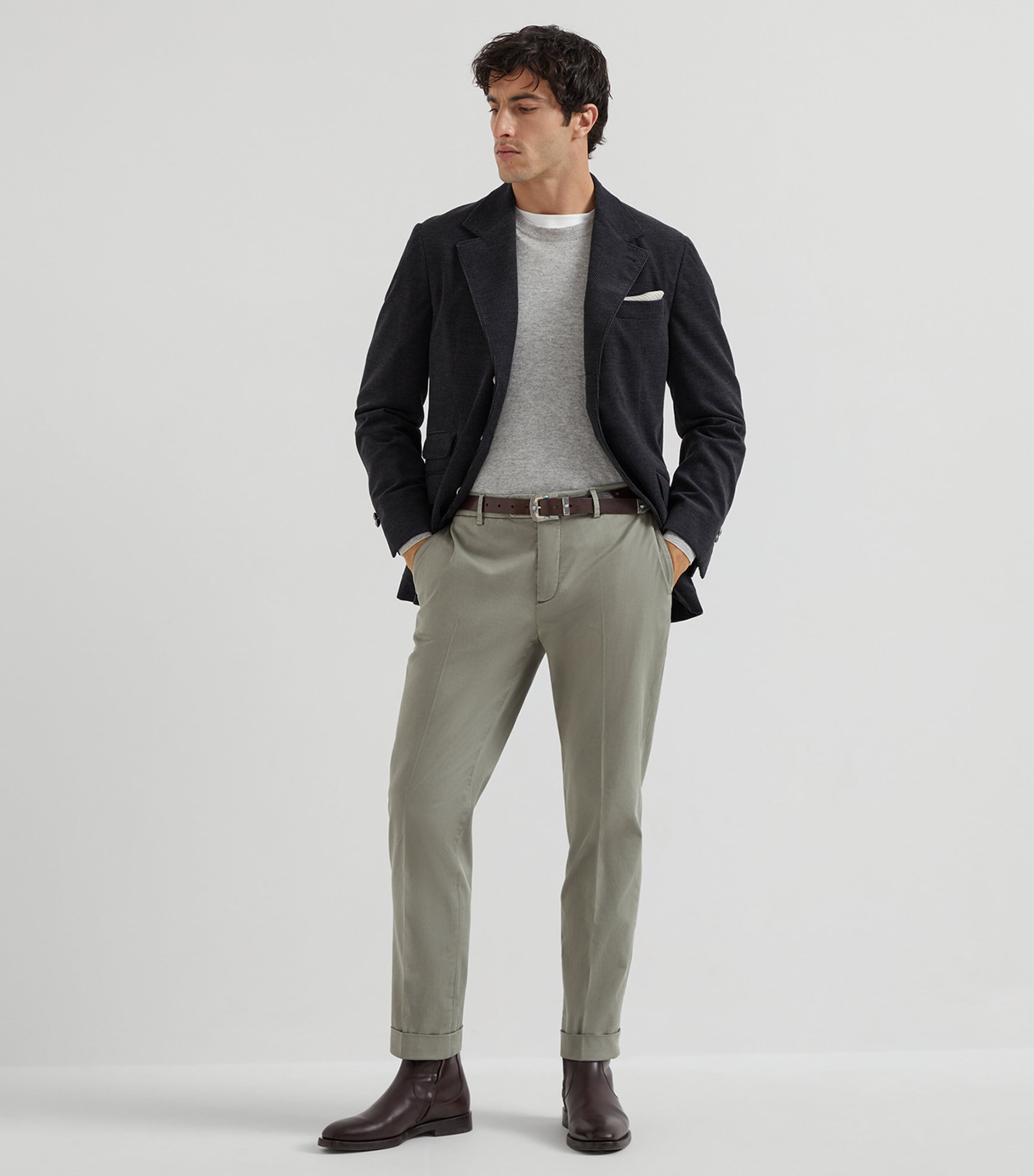 Pima Cotton Comfort Gabardine Italian Trousers C6027 Image 4