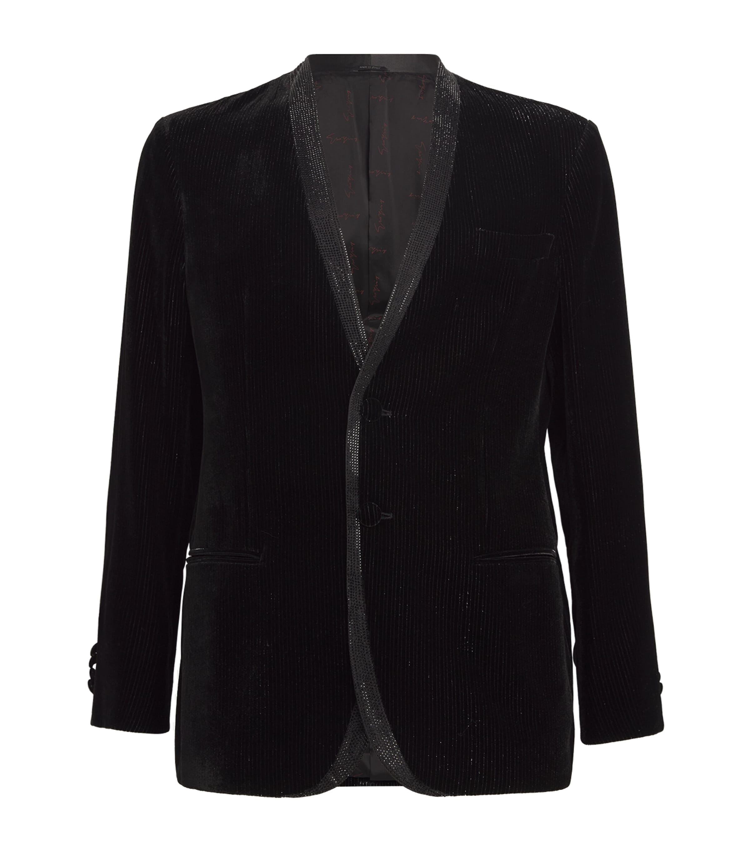 Giorgio Armani Velvet Crystal-Embellished Blazer | Harrods US