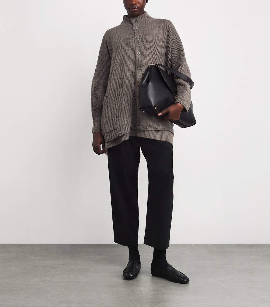 Cashmere Wide Cardigan BISON Image 2