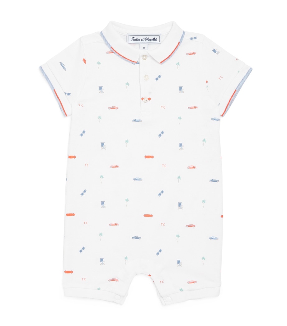 Cotton Playsuit (3-12 Months) SPICY ORANGE Image 1