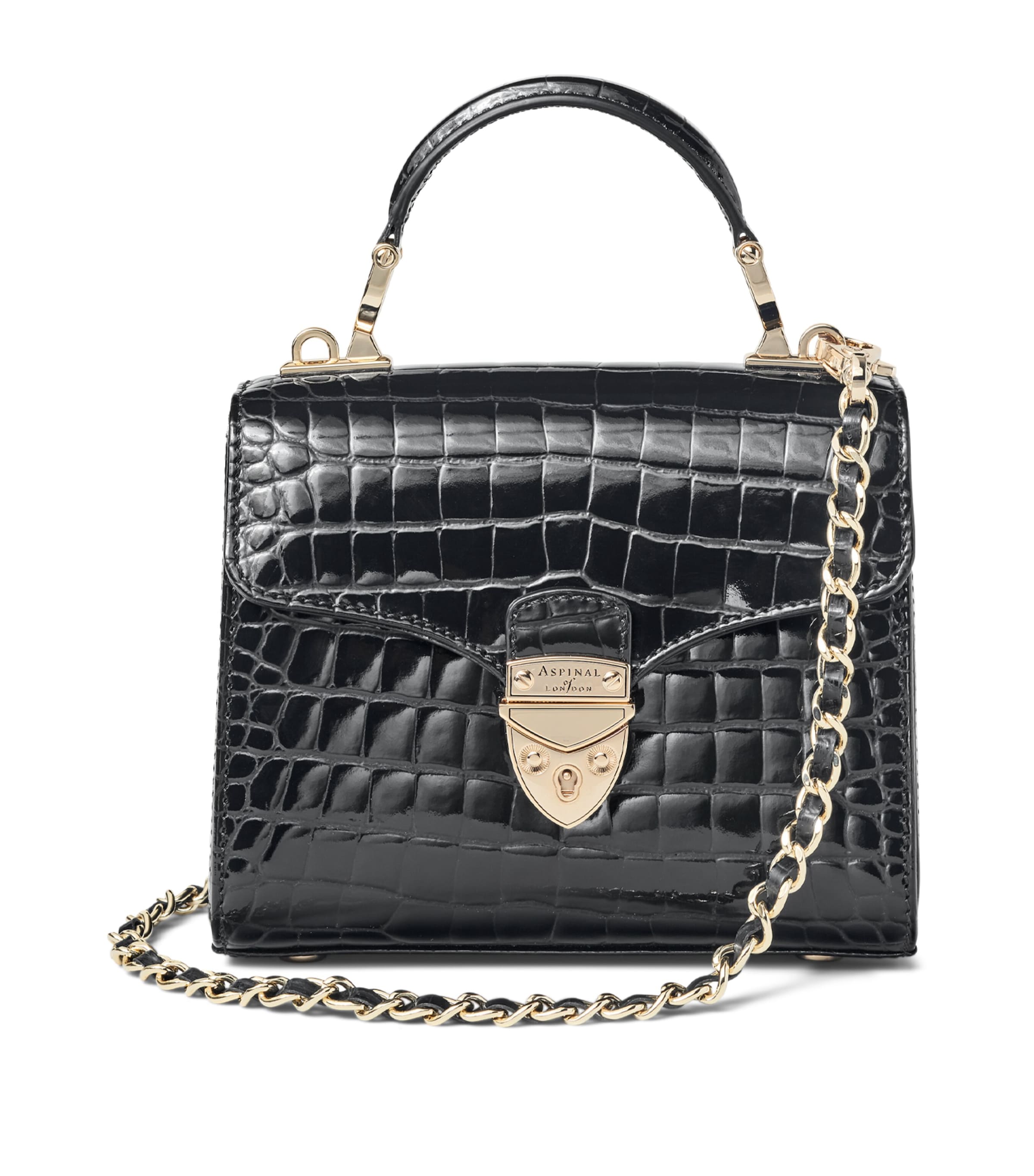 Shop Aspinal Of London Mini Mayfair Top-handle Bag In Black