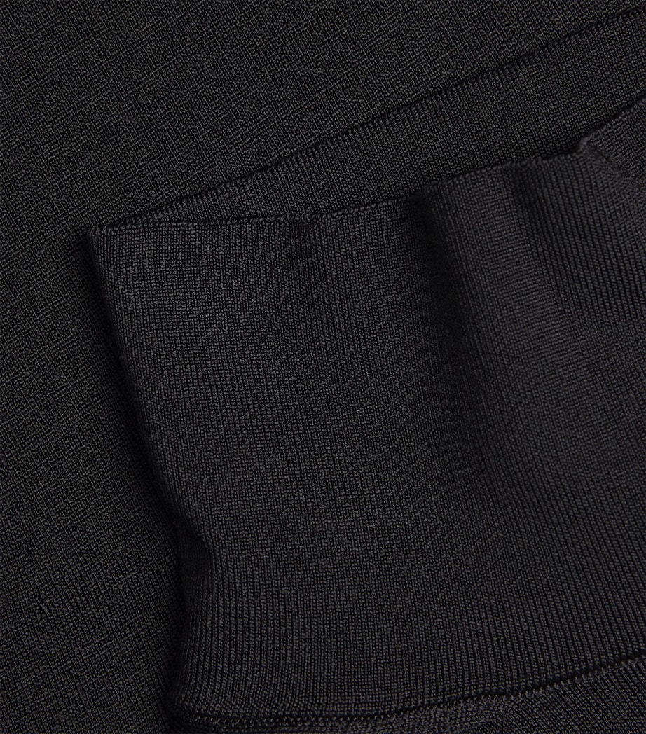 Brandon Maxwell Womens Knitted Funnel-Neck Long-Sleeve Top Black Image 6