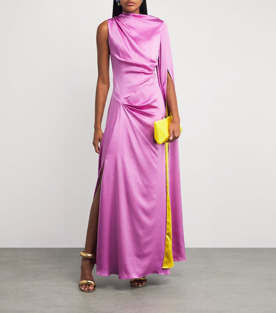 Silk Oma Maxi Dress LILAS/ZINNIA Image 2