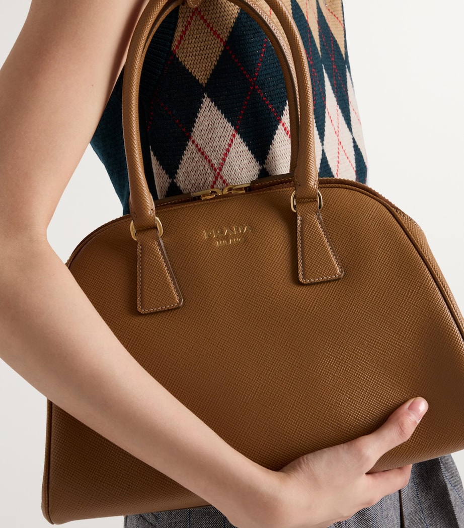 Prada Medium Saffiano Leather Top-Handle Bag Image 6