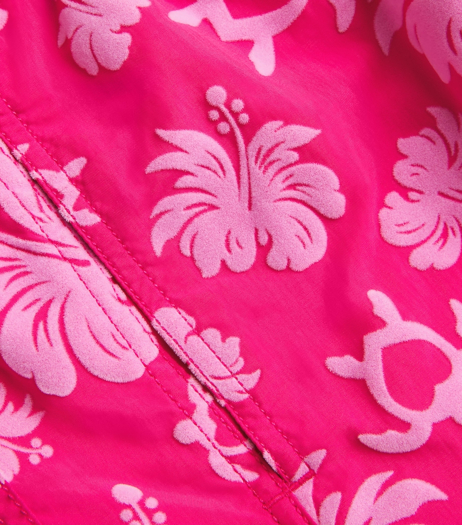 Flower Devoré Moorea Swim Shorts 207 GOOSEBERRY RED Image 5