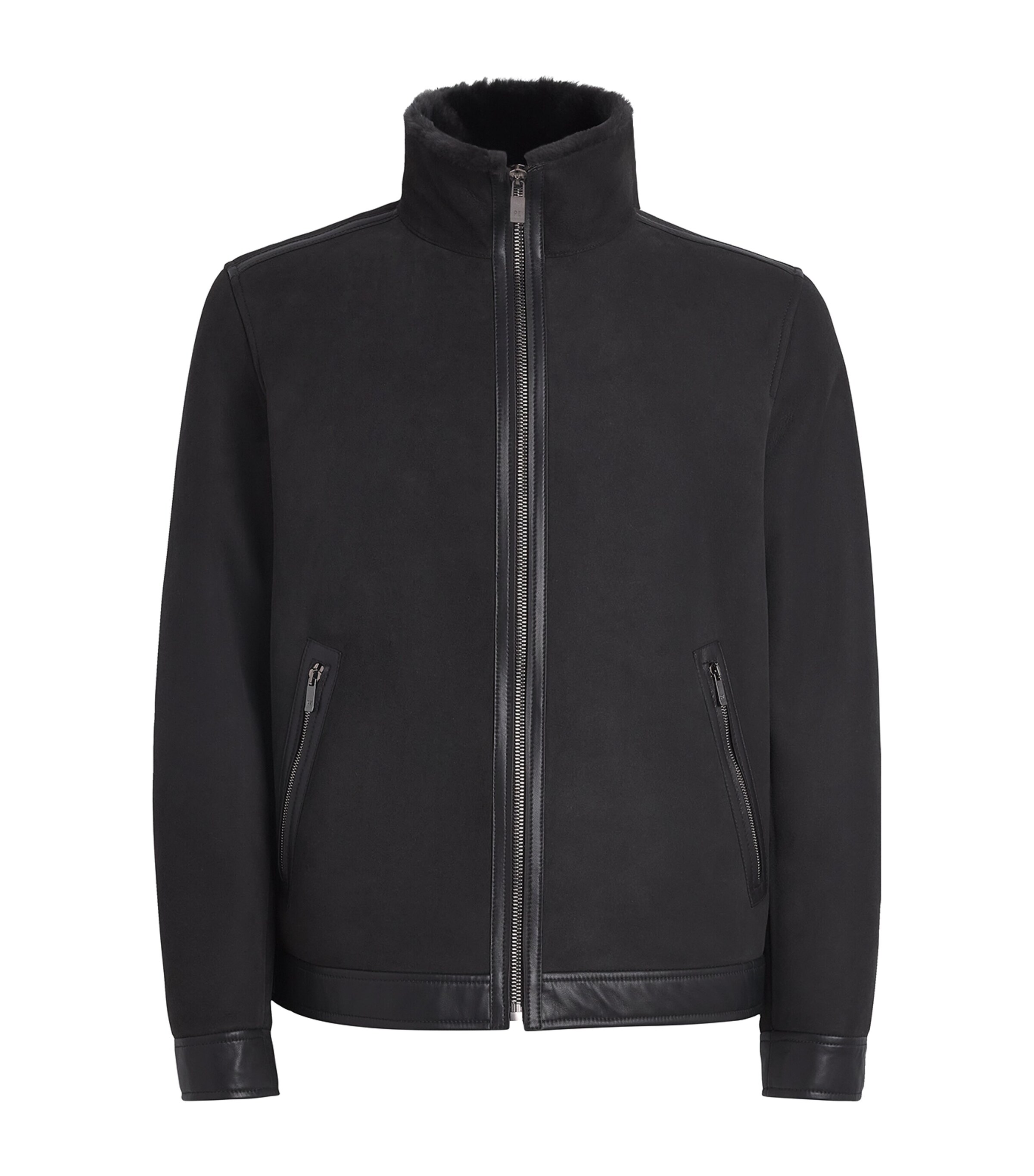 Suede Shearling Bomber Jacket 31 DARK GREY Image 1