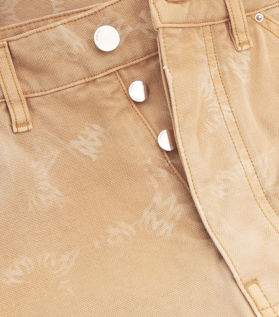 AMIRI Mens Distressed Repair Jeans Camel Image 5