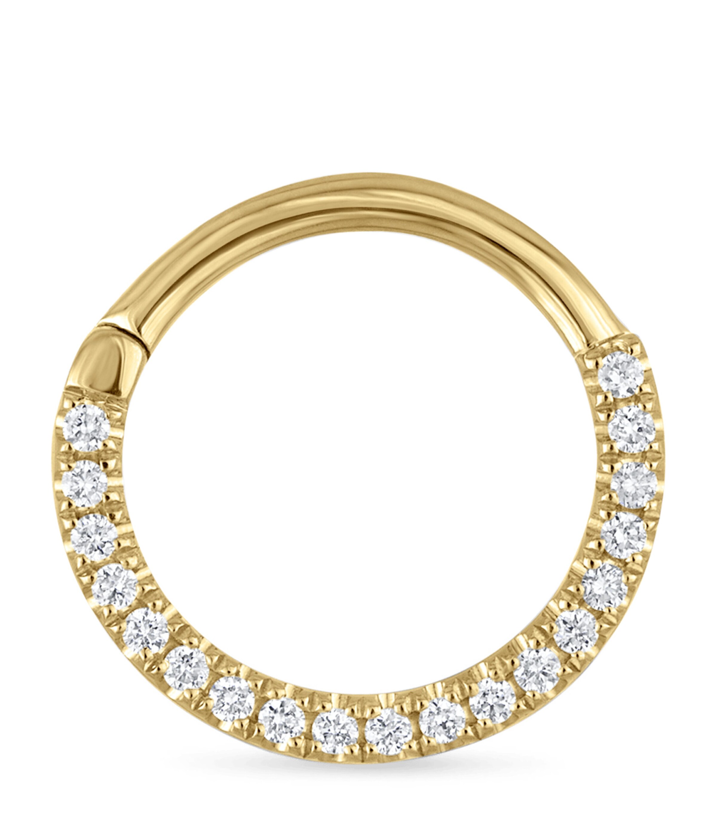 Maria Tash Yellow Gold And Diamond Horizontal Eternity Single Hoop Earring In Gold