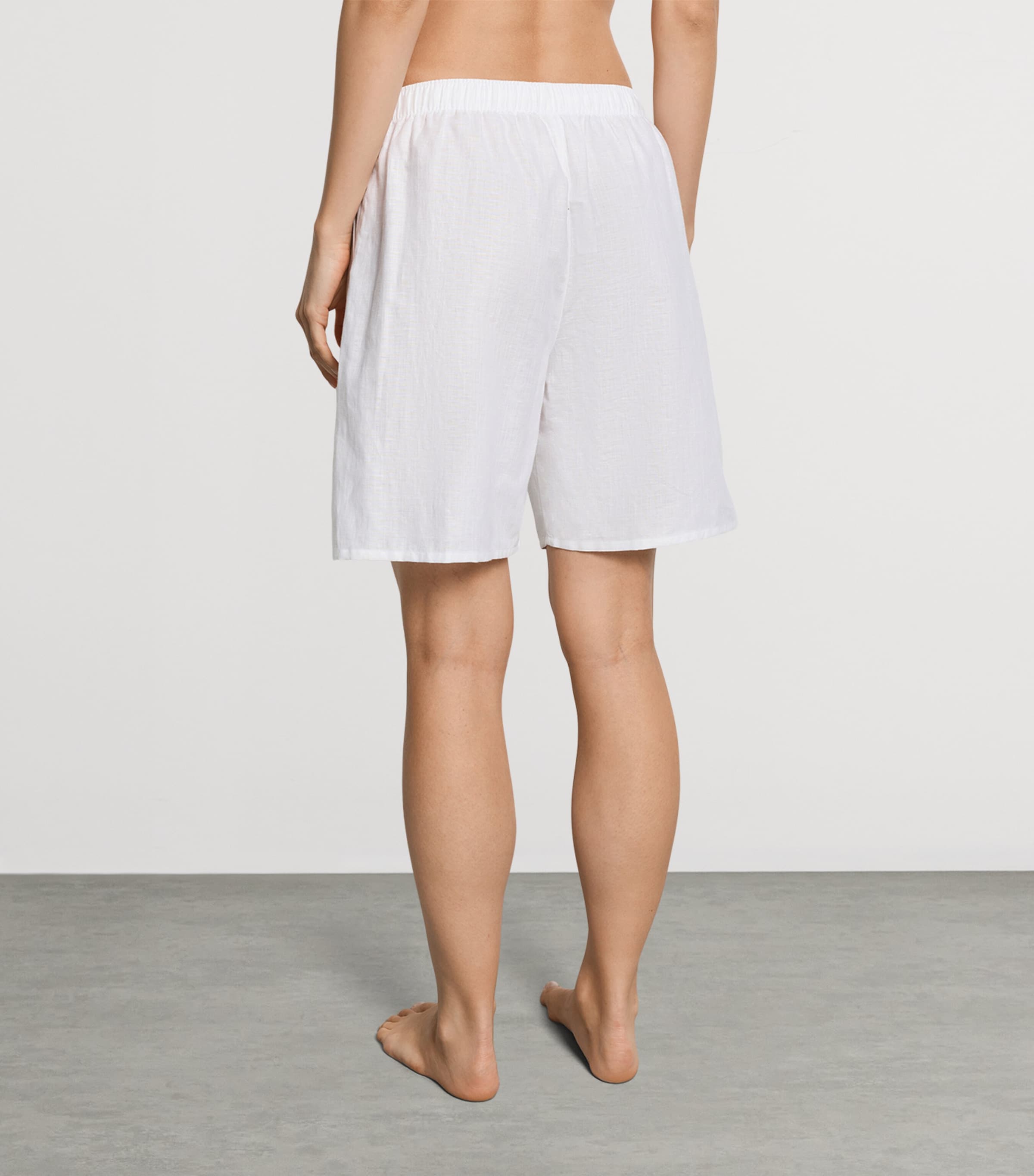 Hanro Womens Linen-Cotton White Essentials Shorts White Image 3