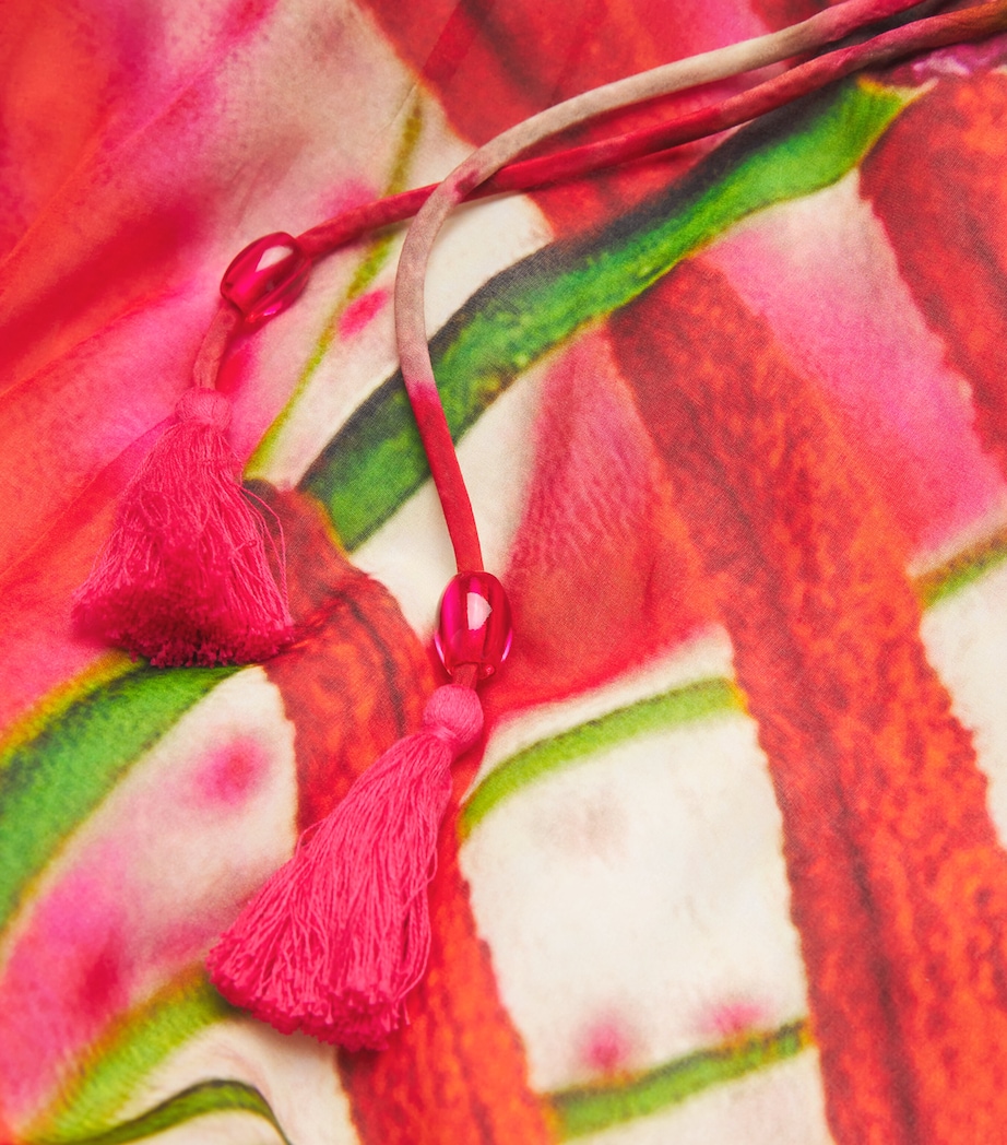 Silk-Cotton Lily Print Midi Dress PINK LILY Image 5