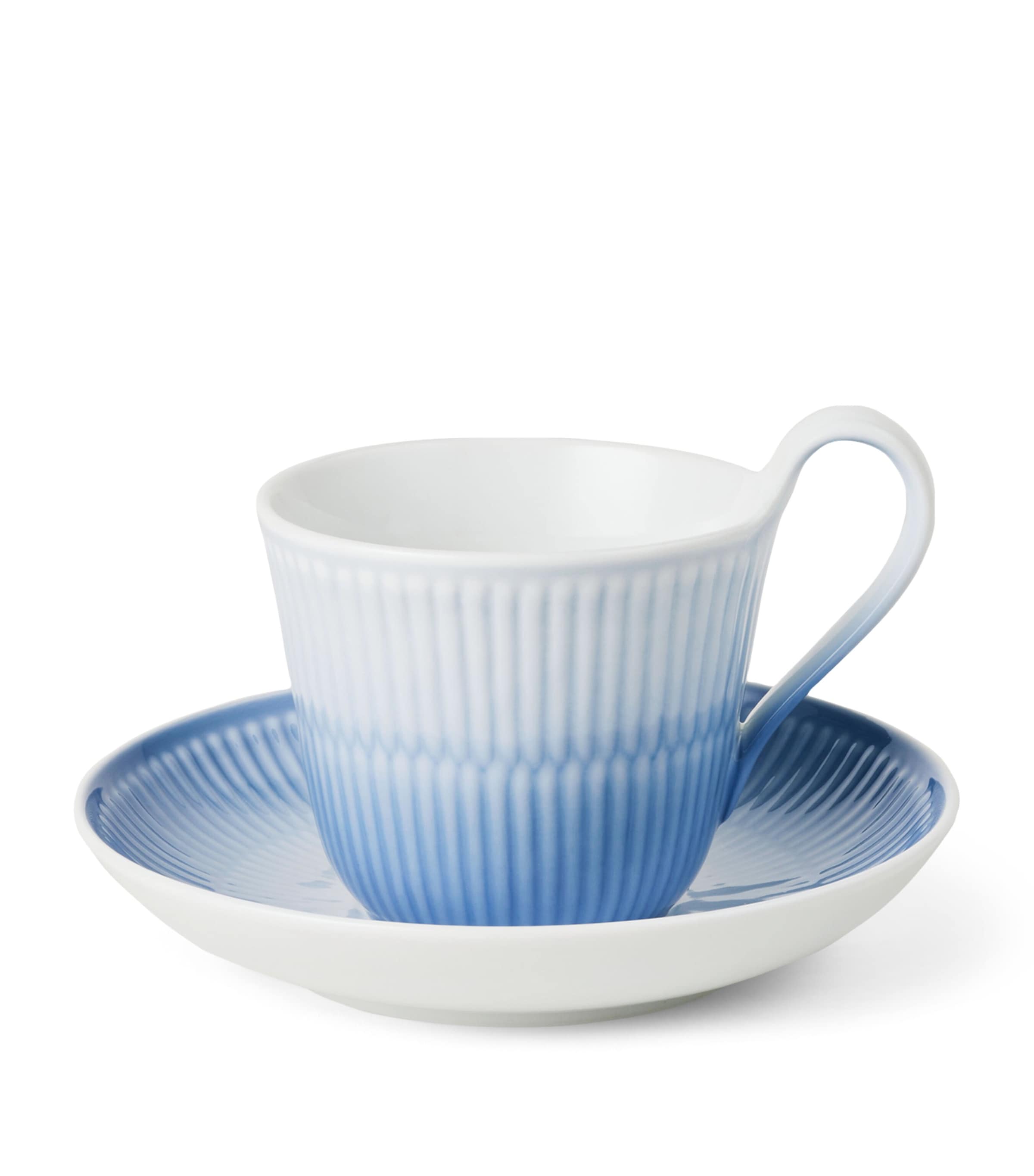 Royal Copenhagen Porcelain Iris Cup and Saucer Blue Image 1