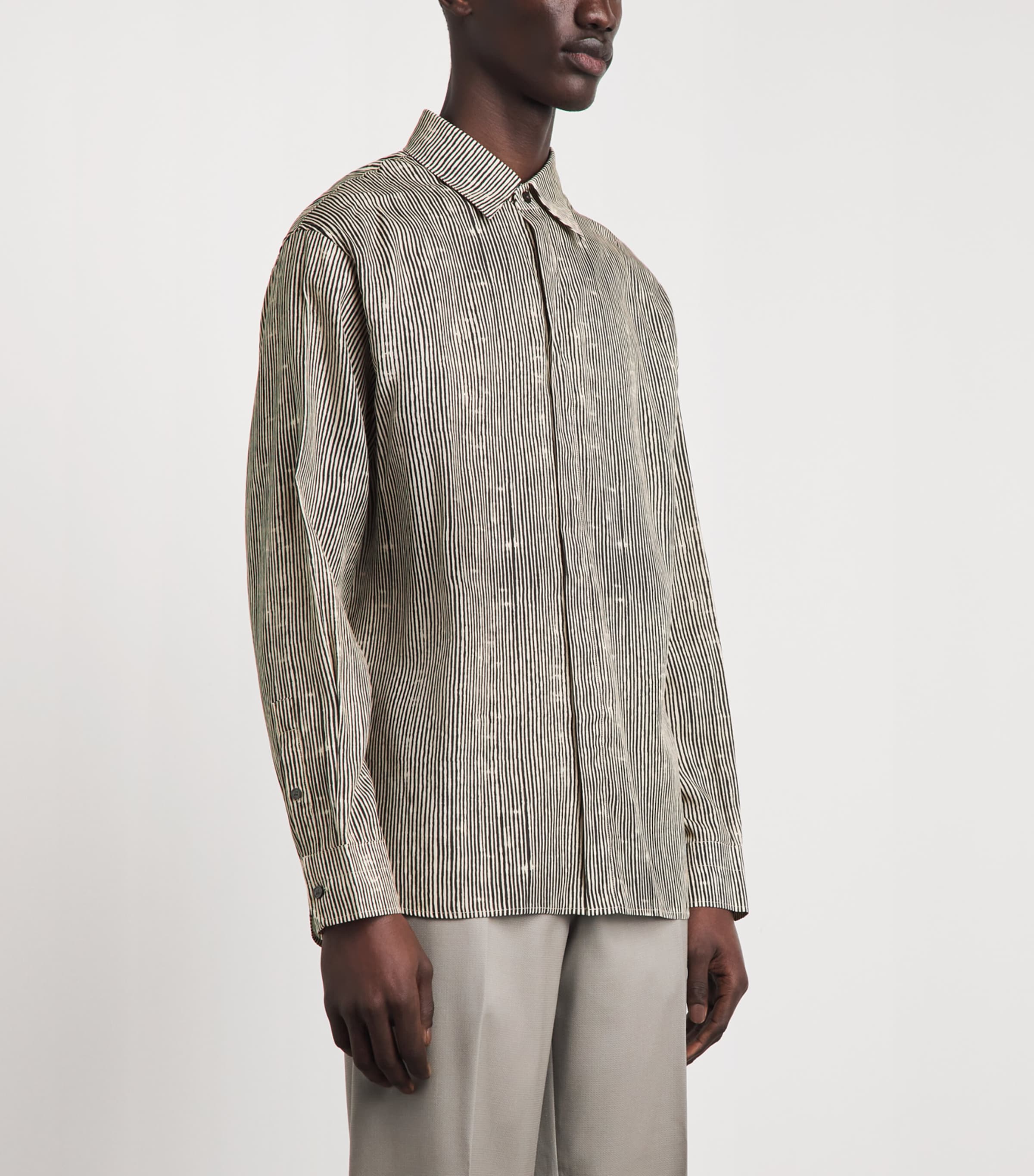 Emporio Armani Mens Stripe Long-Sleeve Shirt Image 4