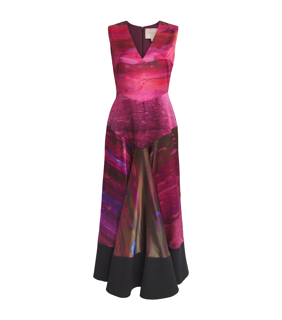 Roksanda Womens Silk Omi Midi Dress Brush Cassis/fuschia Image 1