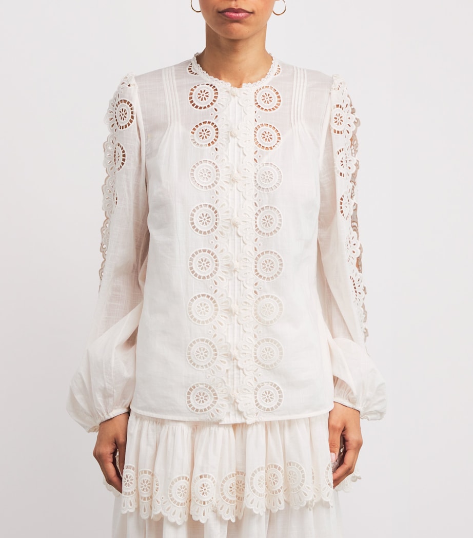 Broderie Anglaise Lucky Blouse IVO/IVORY Image 3
