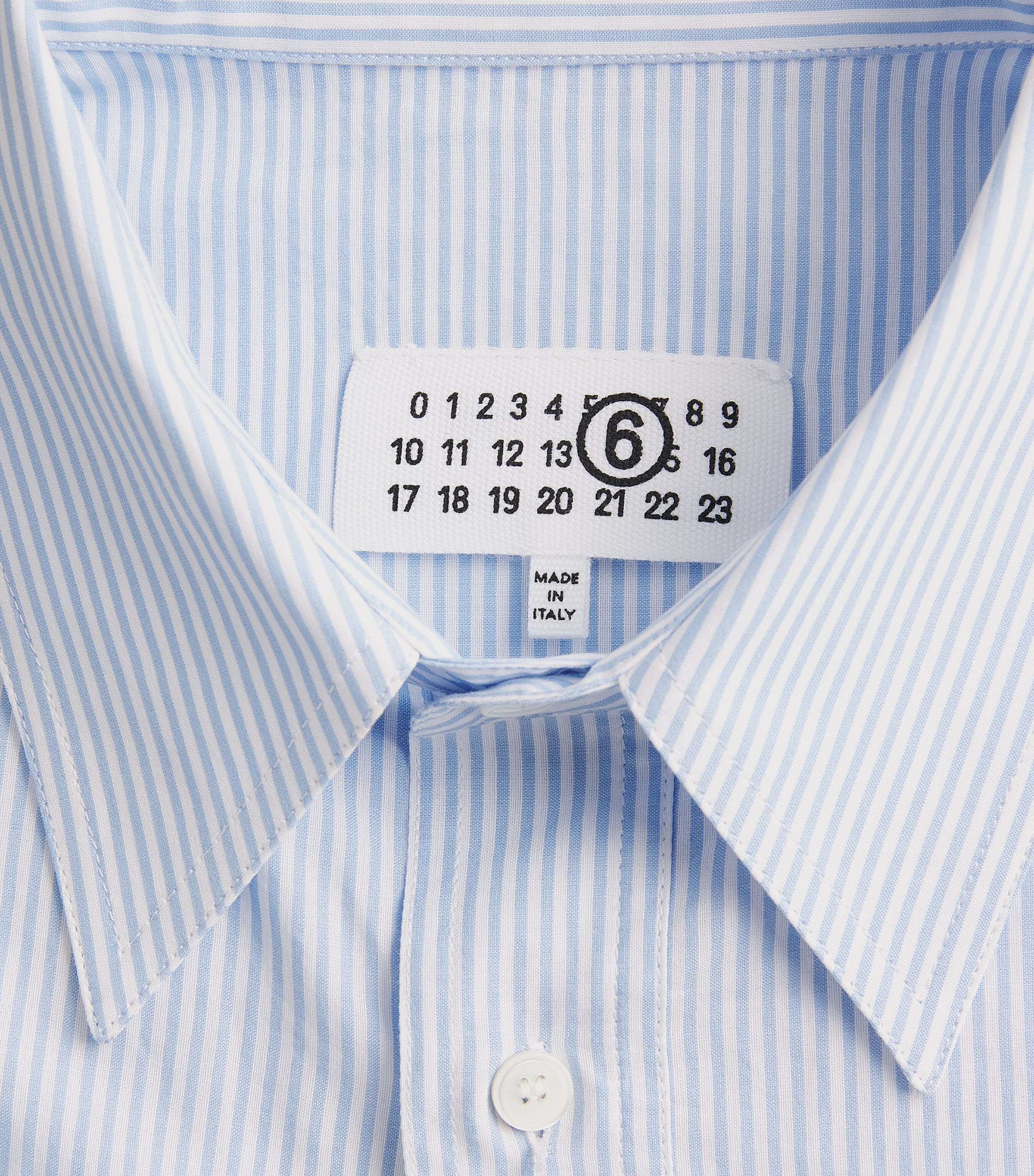 MM6 Maison Margiela Mens Cotton Poplin Stripe Shirt White/light Blue Image 6