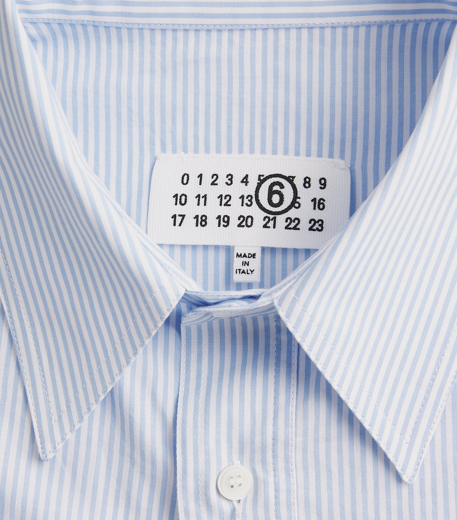 MM6 Maison Margiela Mens Cotton Poplin Stripe Shirt White/light Blue Image 6