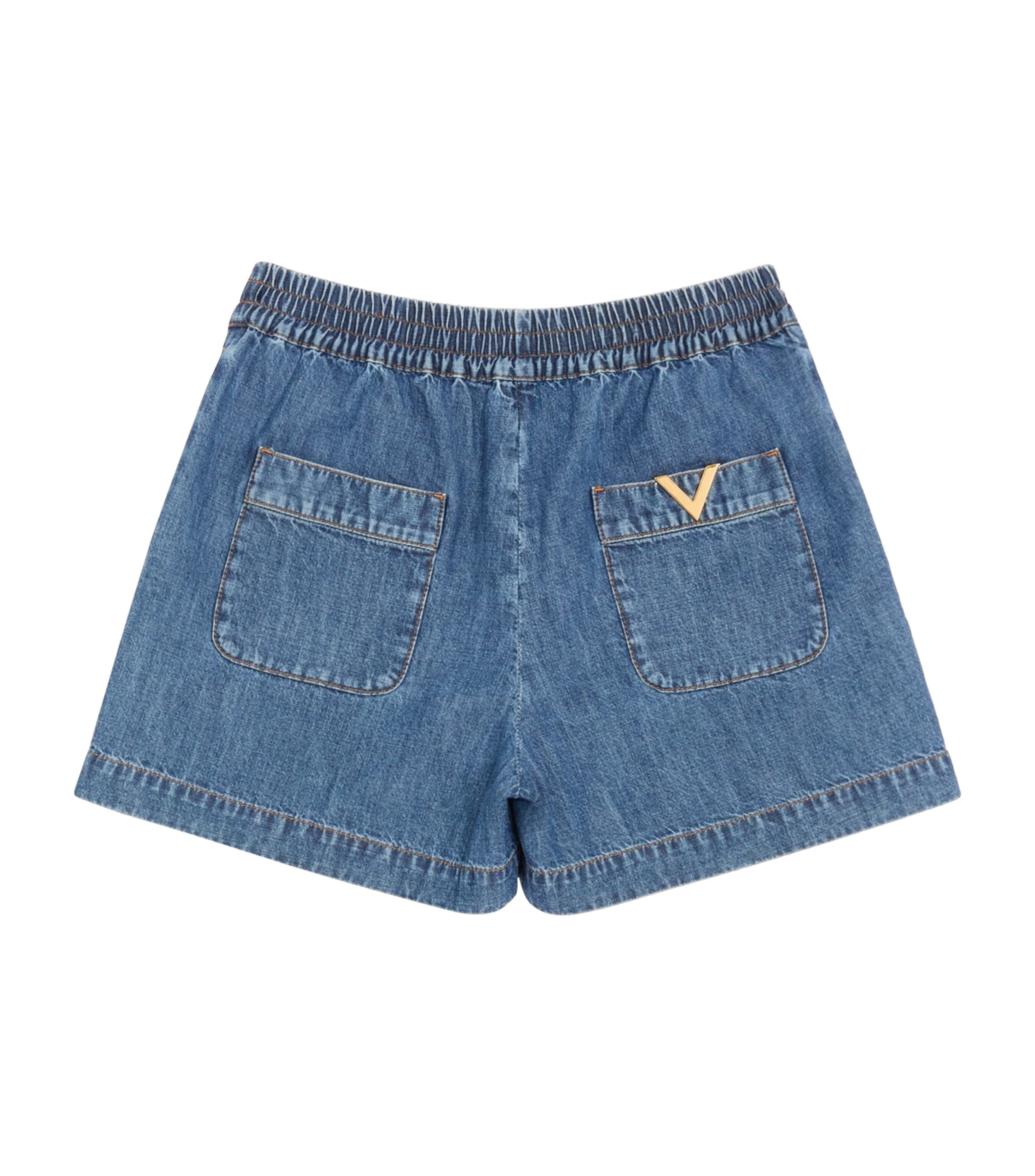 Denim Drawstring Shorts 558 Image 2