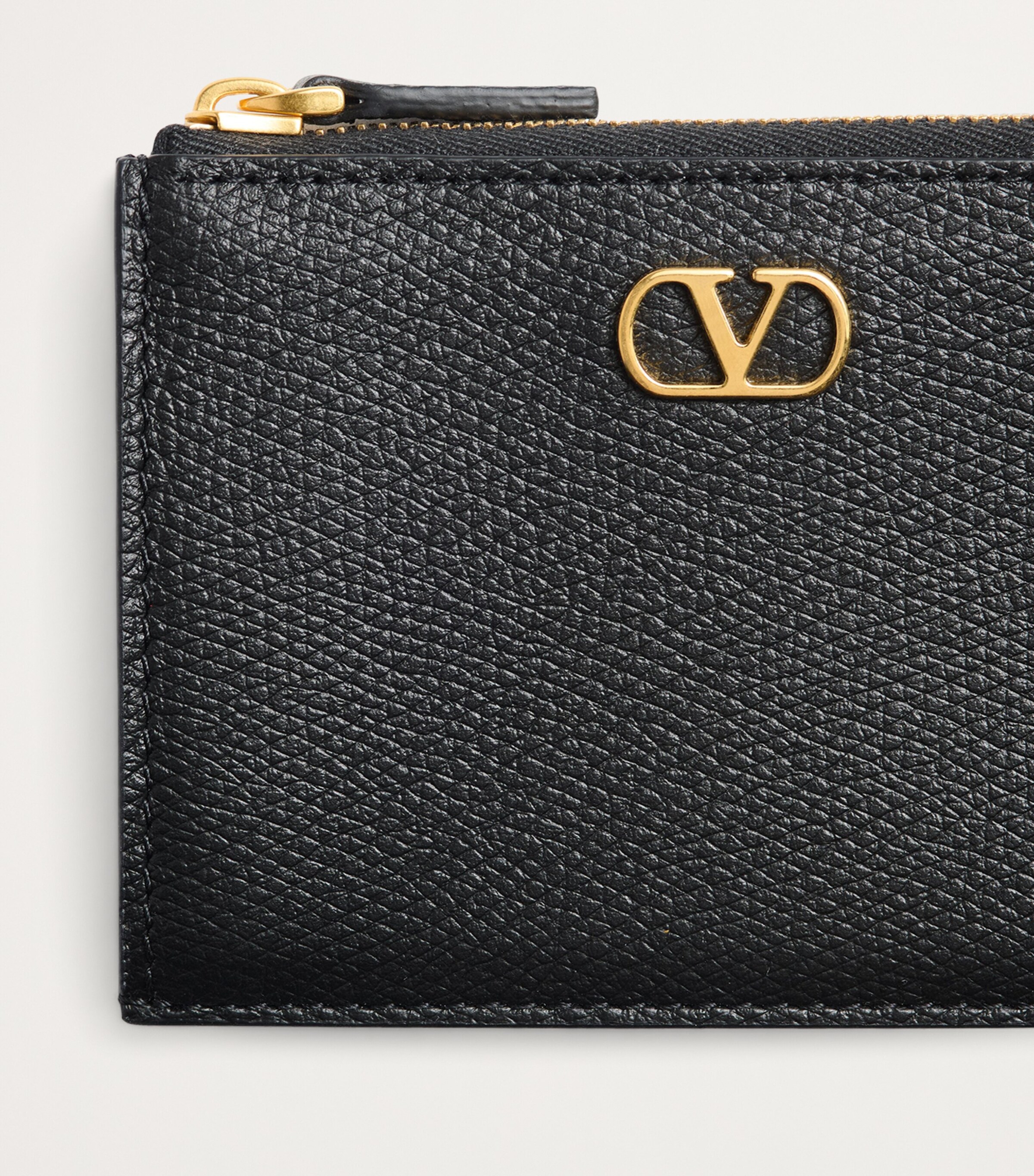 Valentino Garavani Leather VLogo Coin and Card Holder Image 5