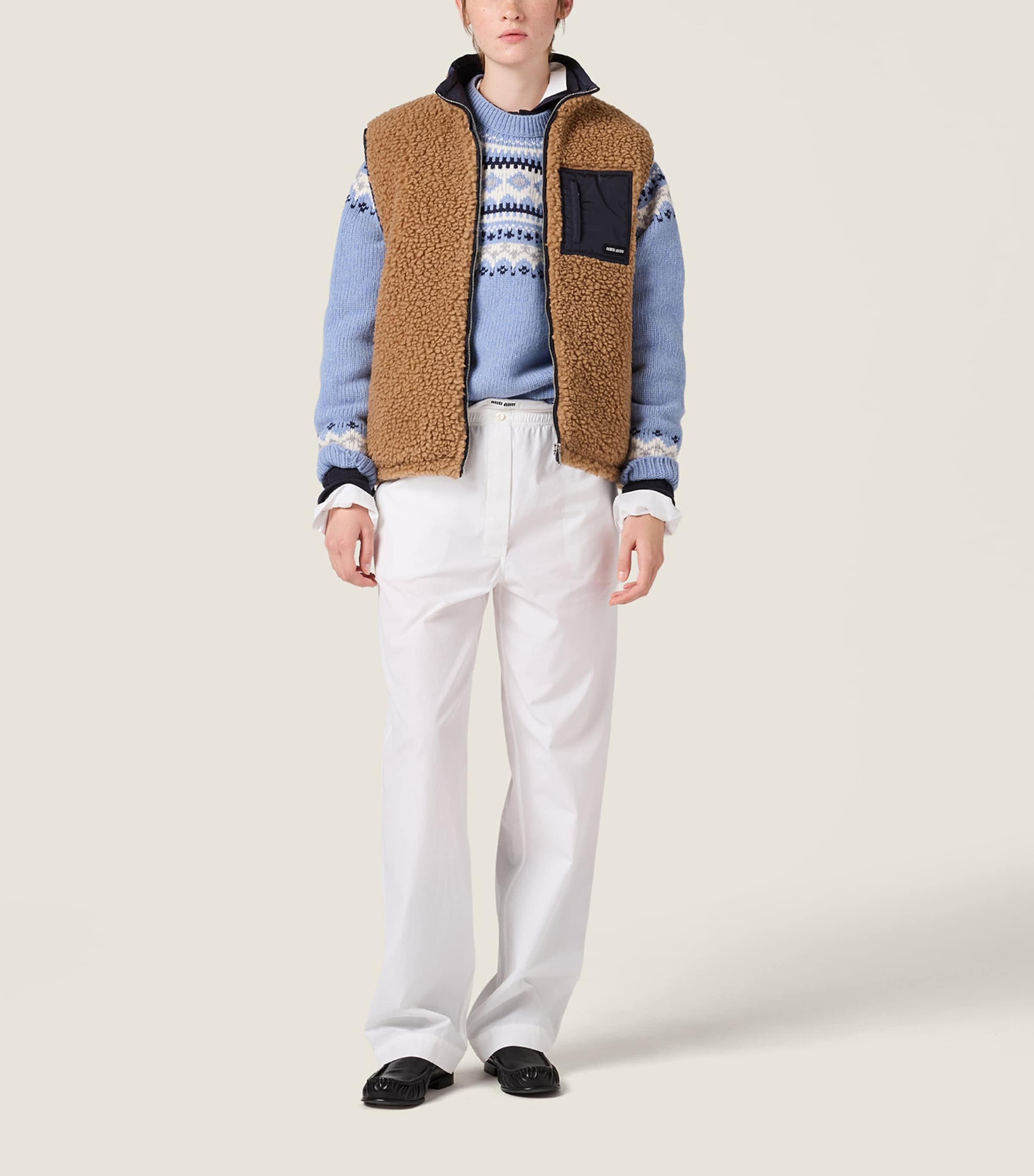 Miu Miu Womens Down-Filled Teddy Gilet Image 2