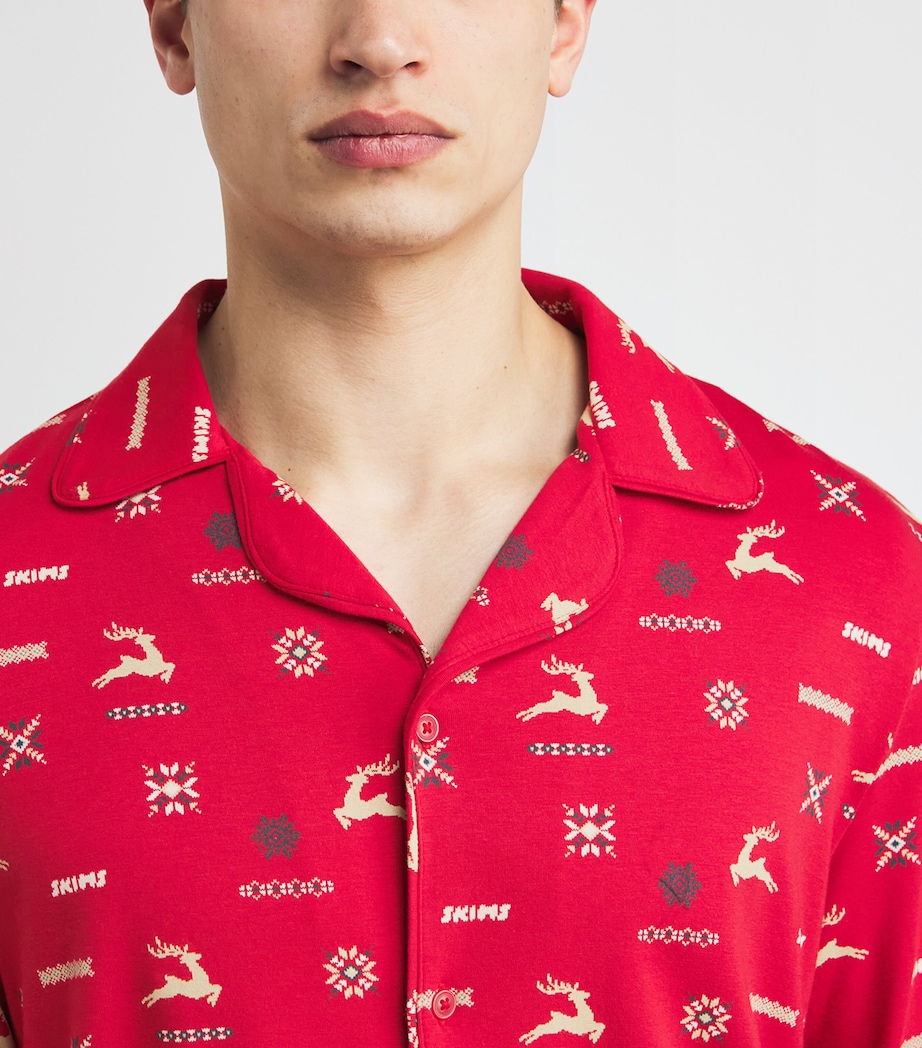 Jersey Sleep Pyjama Set CRANBERRY VNTG DEER Image 6