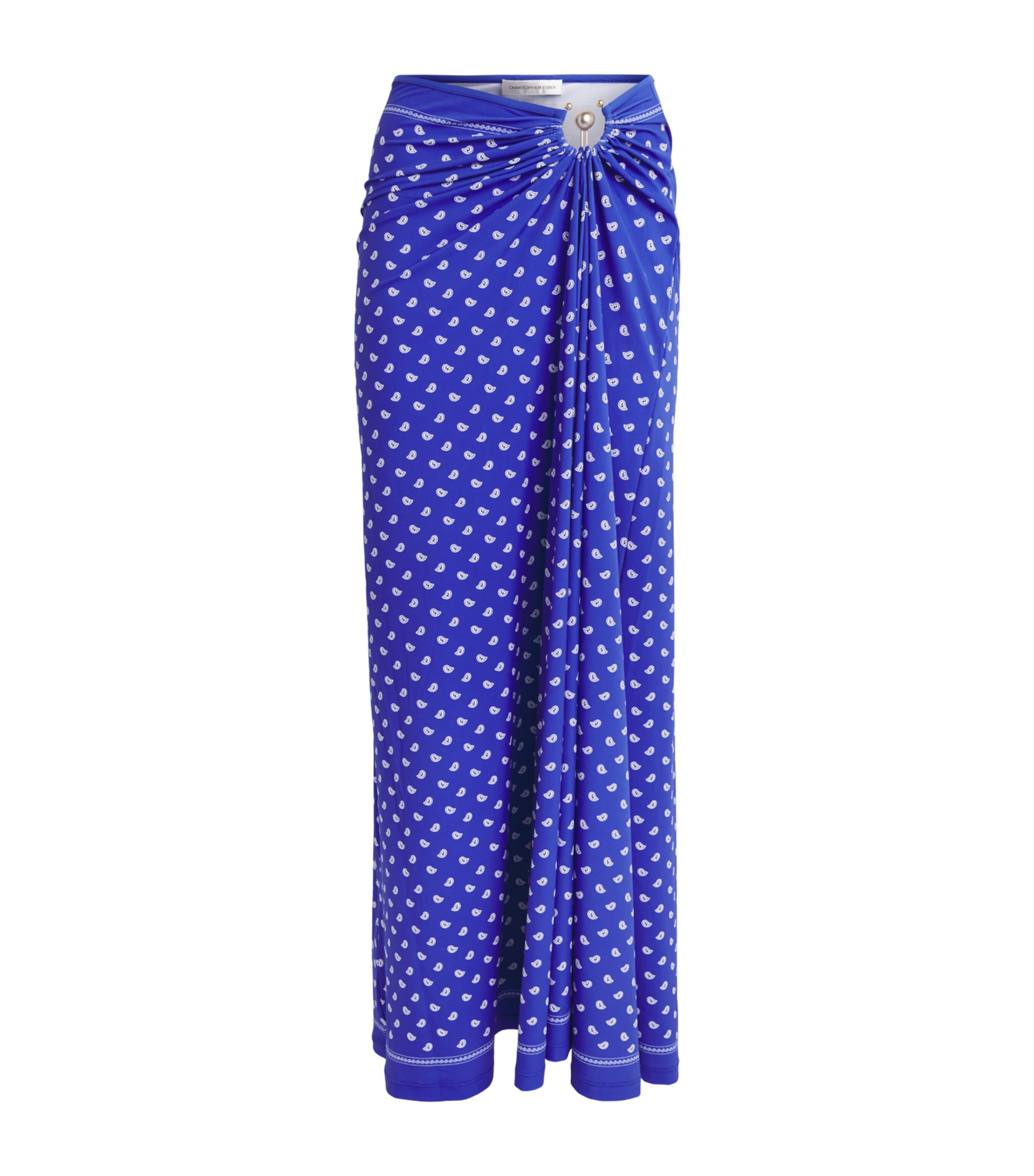 Christopher Esber Womens Bandana Orbit Maxi Skirt Indigo Bandana Print Image 1