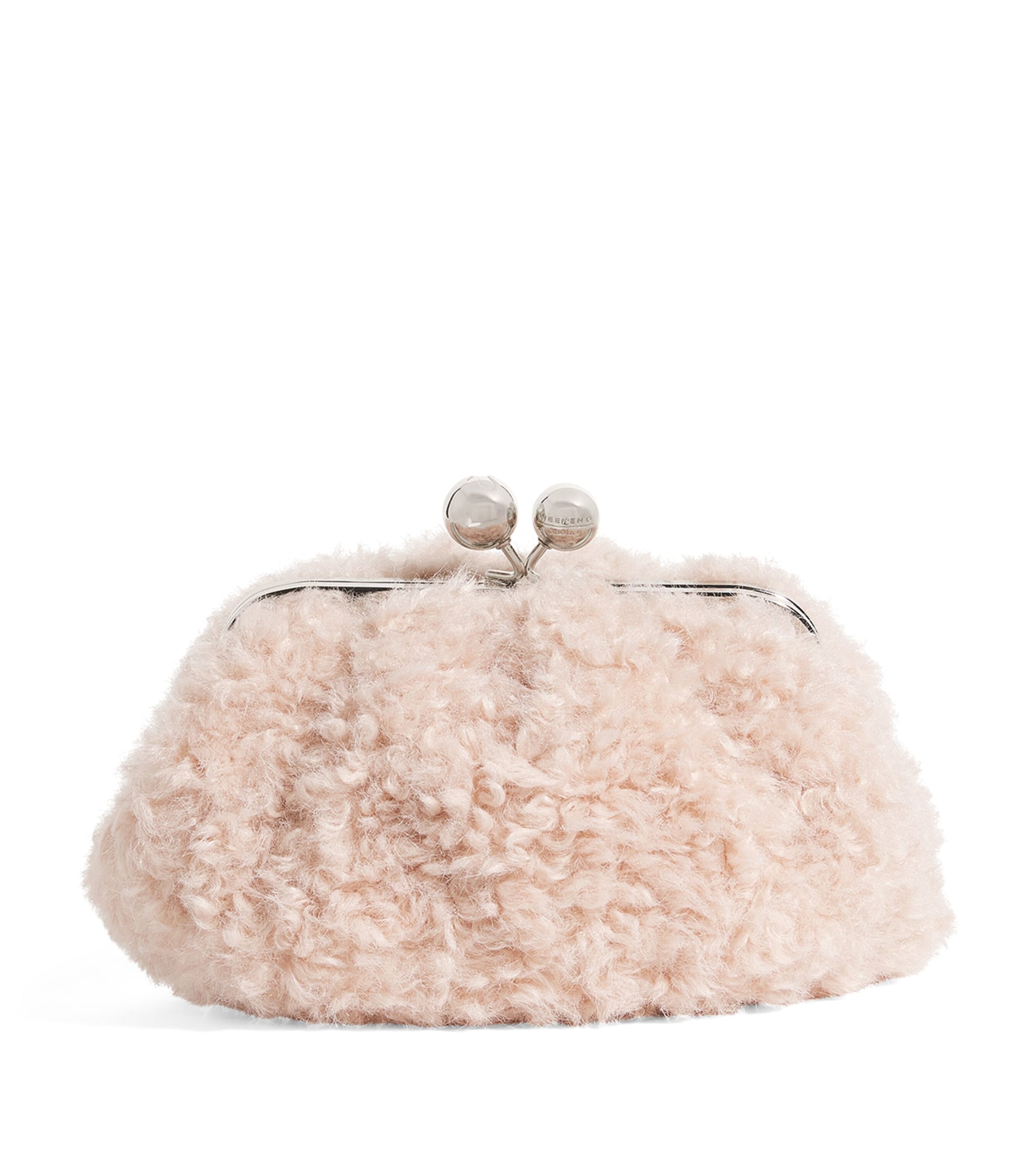 Weekend Max Mara Pink Small Faux Fur Pasticcino Clutch Bag