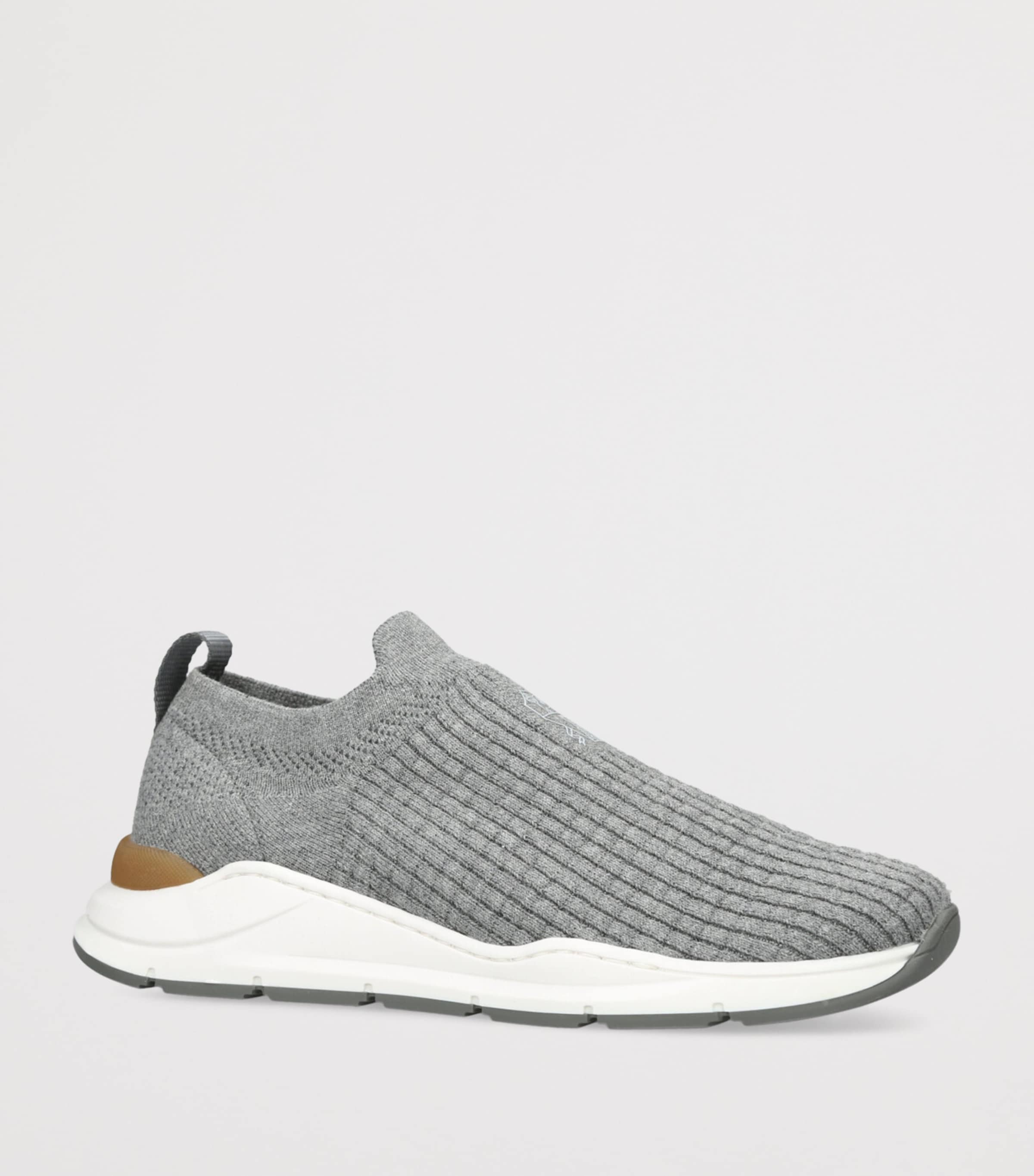 Brunello Cucinelli Knitted Slip-On Sneakers Grey Image 3