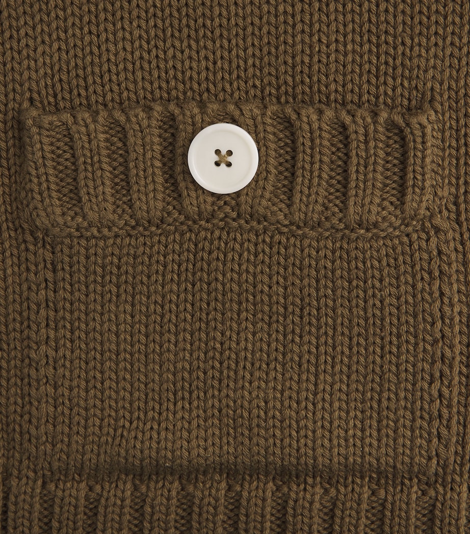 ME+EM Womens Straight Crop Cardigan Olive Green Image 6