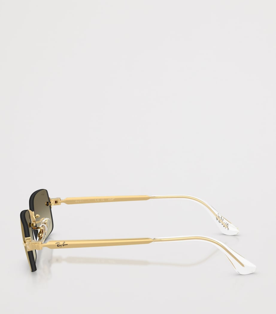 Ray-Ban By A$AP Rocky Rectangle Sunglasses Gold Image 3
