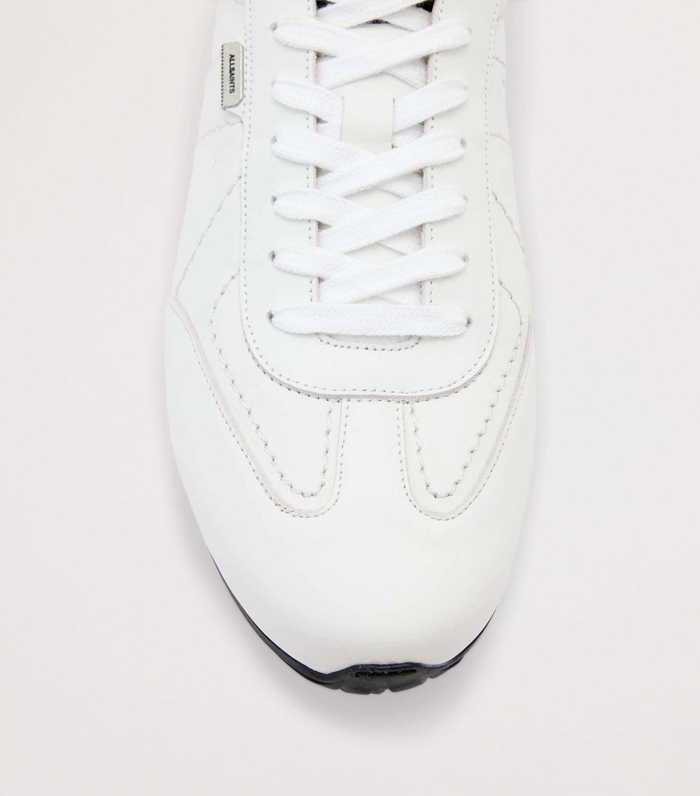 AllSaints Leather Liam Sneakers Triple White Image 3