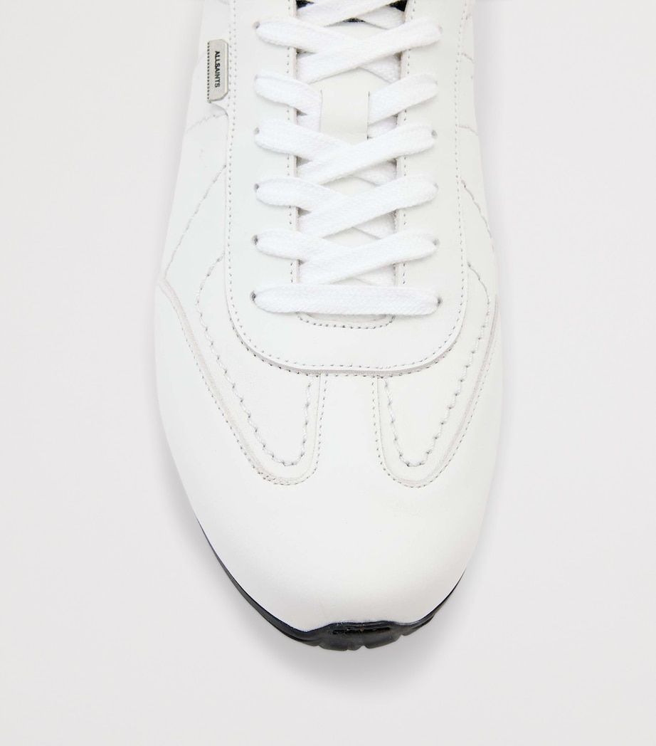 AllSaints Leather Liam Sneakers Triple White Image 3
