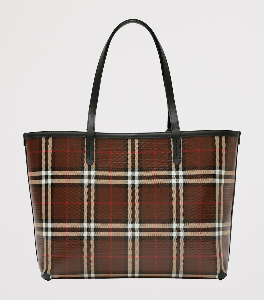 Burberry Small Check Tote Bag Chocolate Brown Image 6