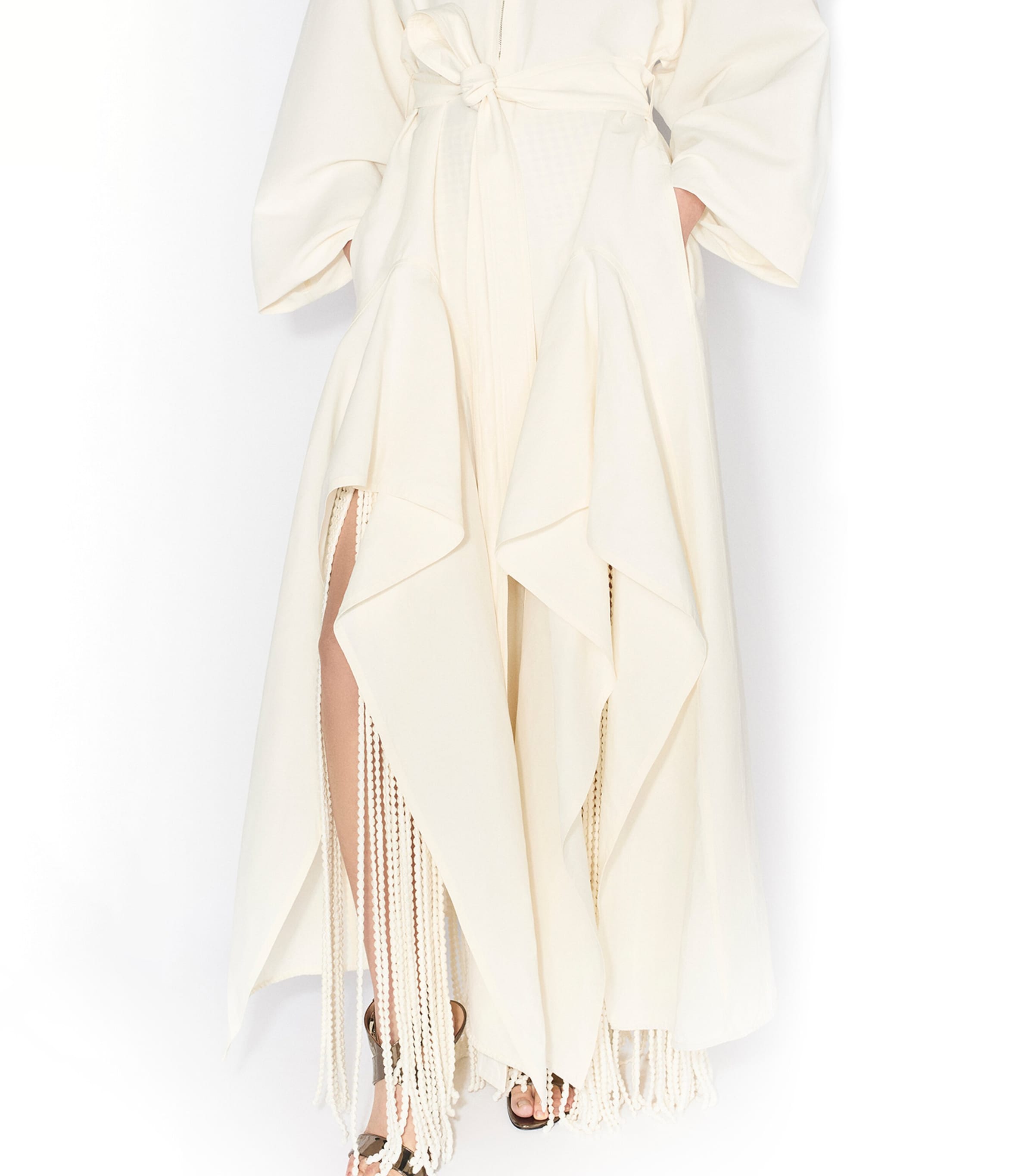 Alaïa Womens 3D Knit Fringe Trousers Blanc Naturel Image 4