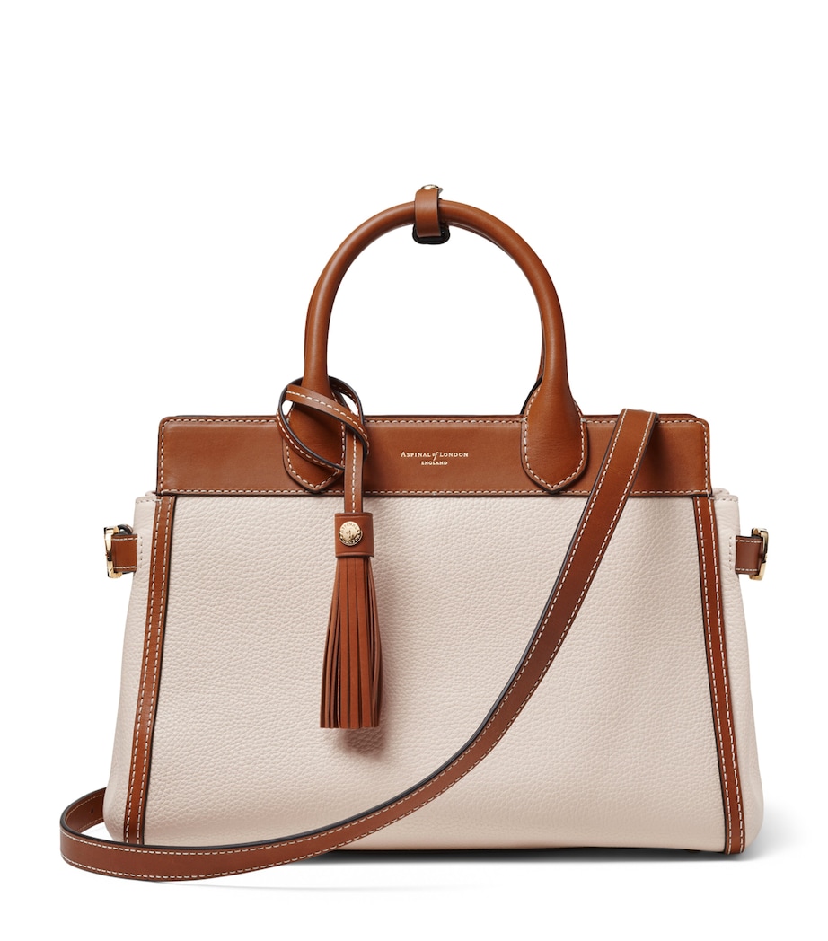 Aspinal Of London Leather Savannah Top-Handle Bag Neutral Image 1