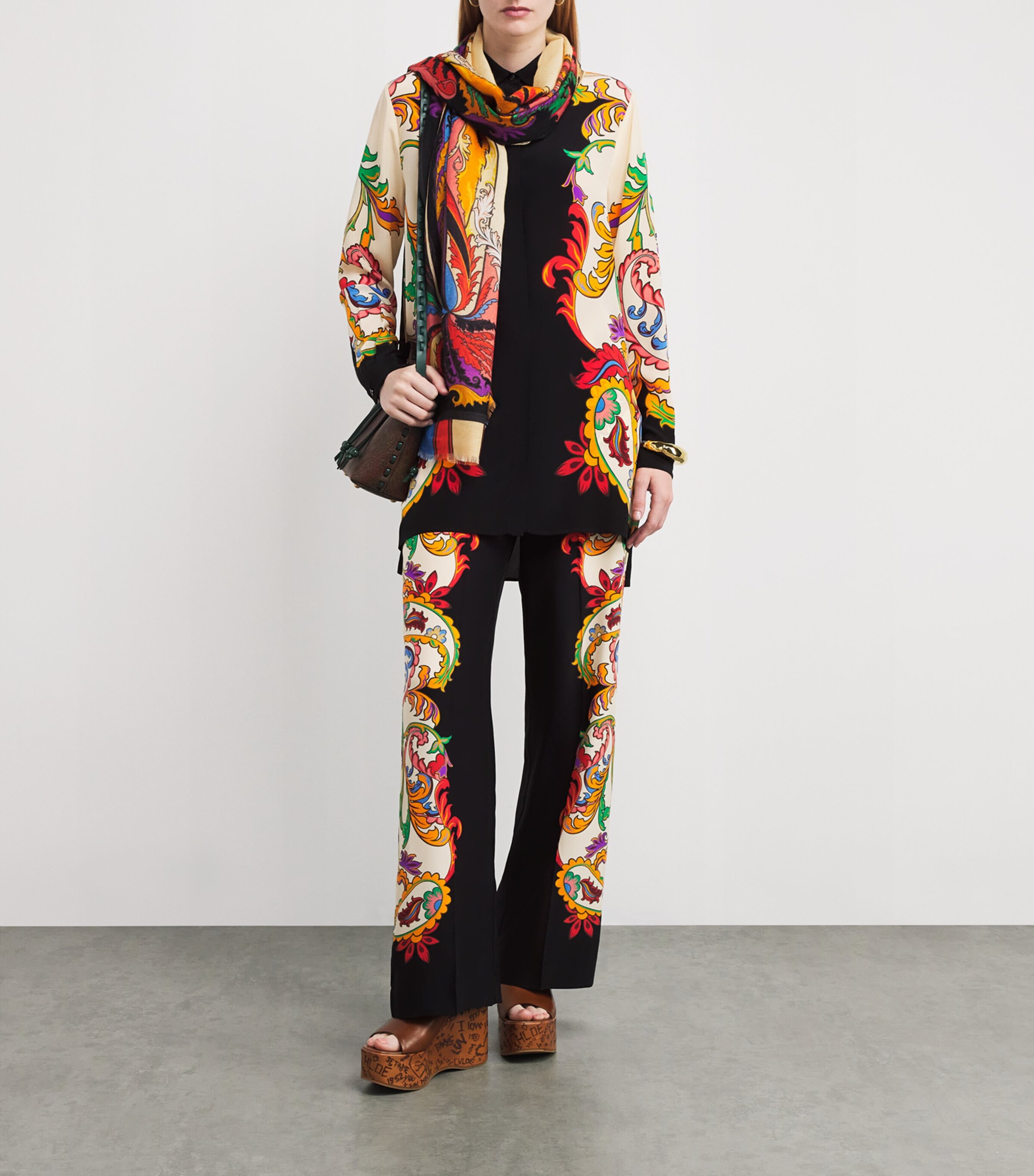 Etro Silk Printed Trousers | Harrods US