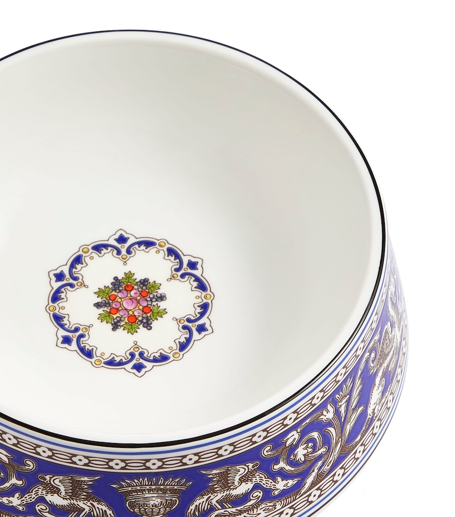 Bone China Florentine Pet Bowl (21cm) BLUE Image 3