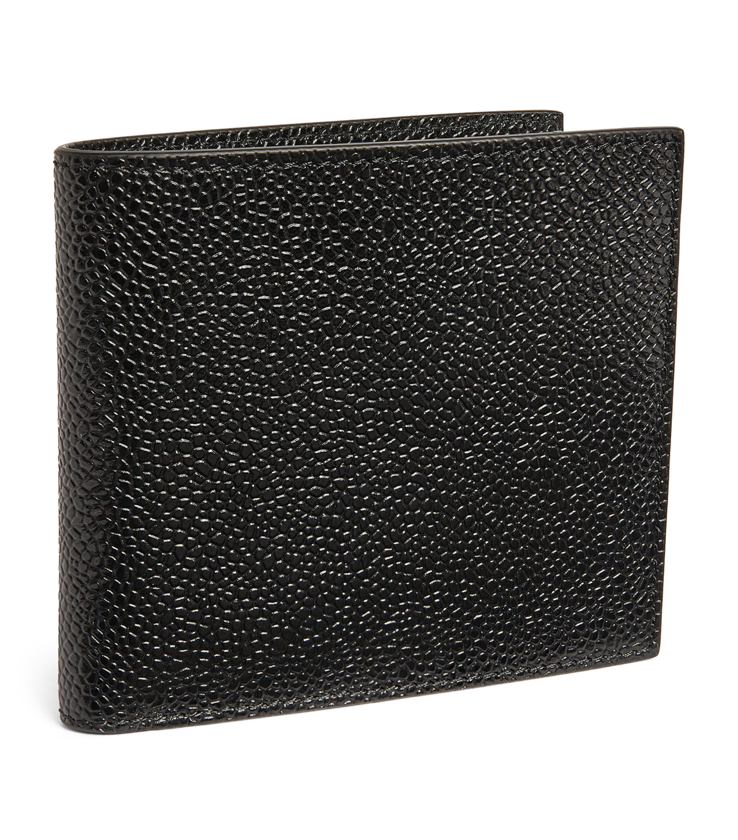 Grained Leather Bifold Wallet BLACK Image 1